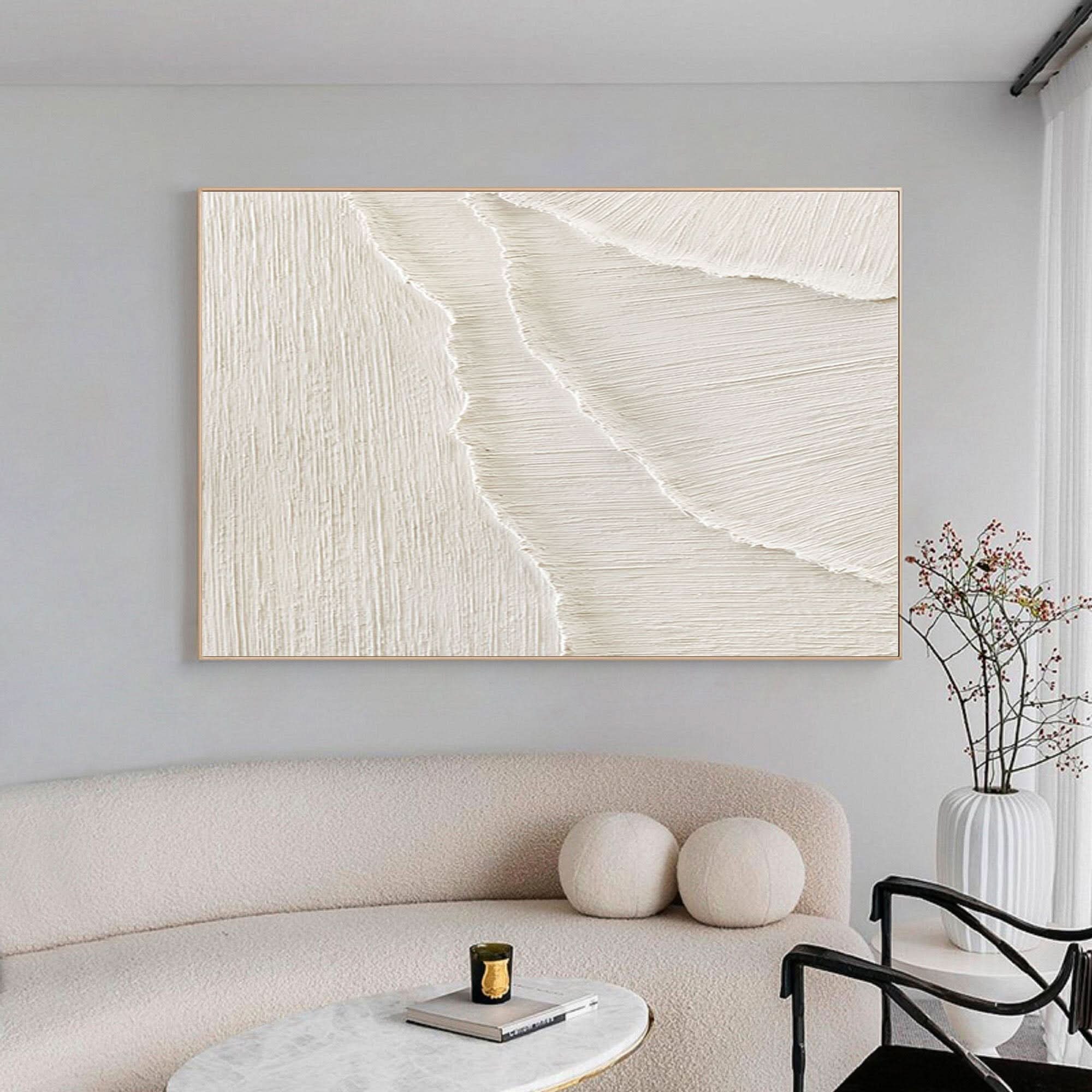 White Minimalist Abstract Painting #CXA 018