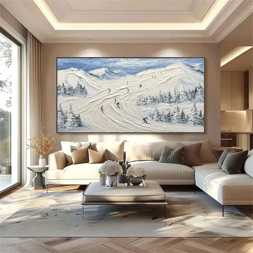 Weiße Sportkunst minimalistische strukturierte Wandkunst #SA005