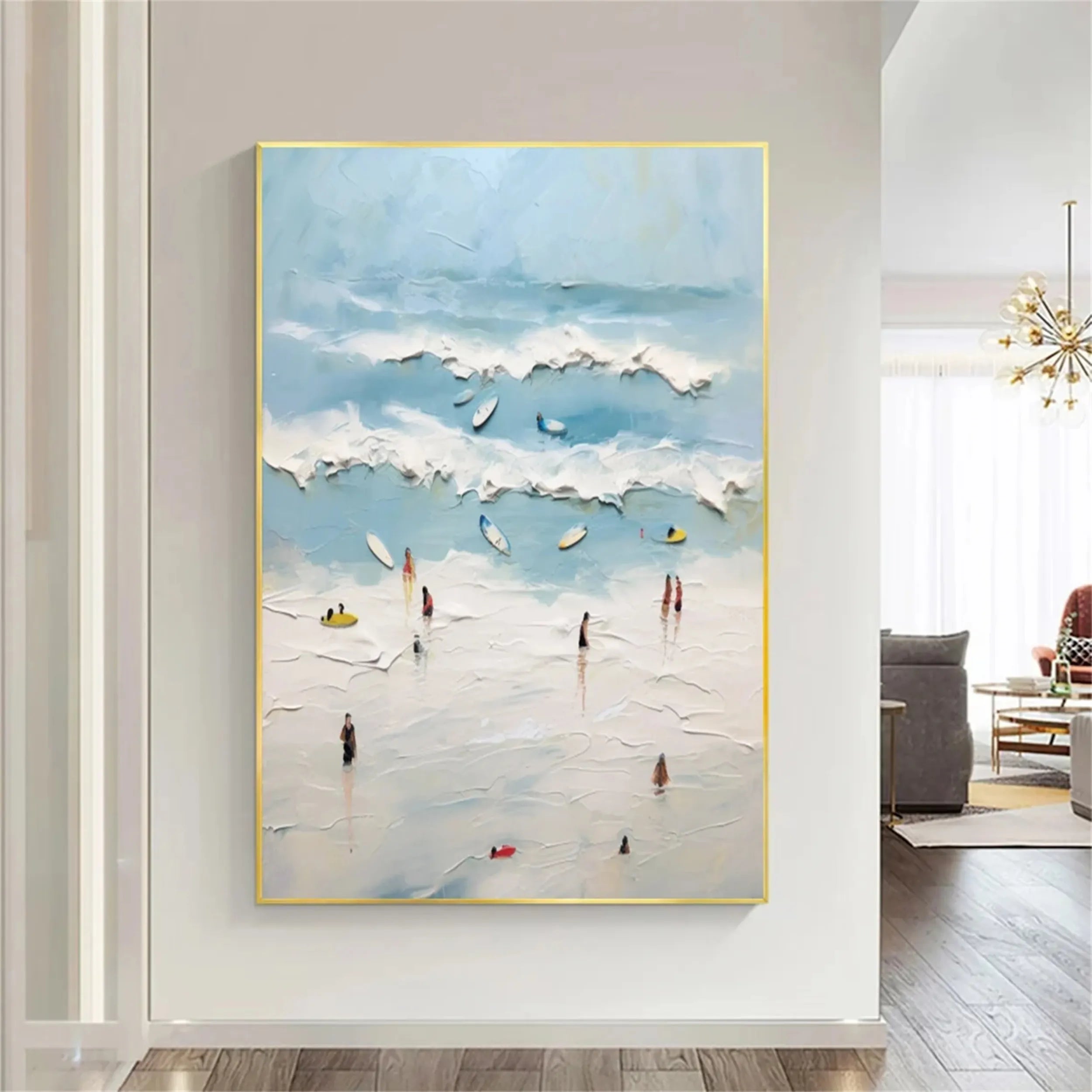 Seascape and Snowy Peak Painting #SP019