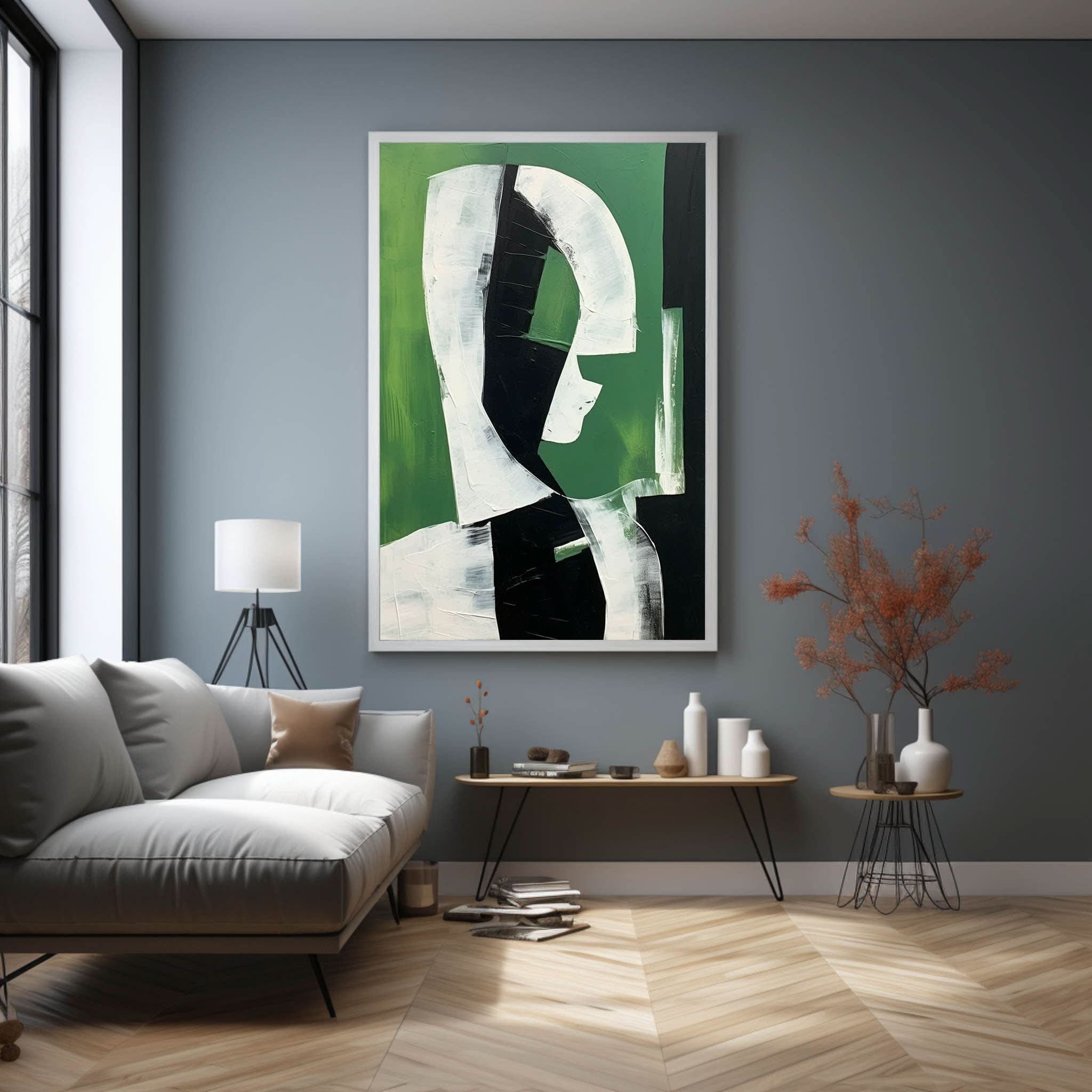 Green Contemporary Minimalist Art Canvas Green Abstract Minimalist Oil Painting Green Abstract Art