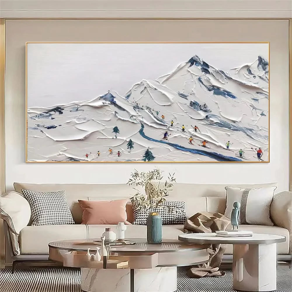 Weiße Sportkunst minimalistische strukturierte Wandkunst #SA004