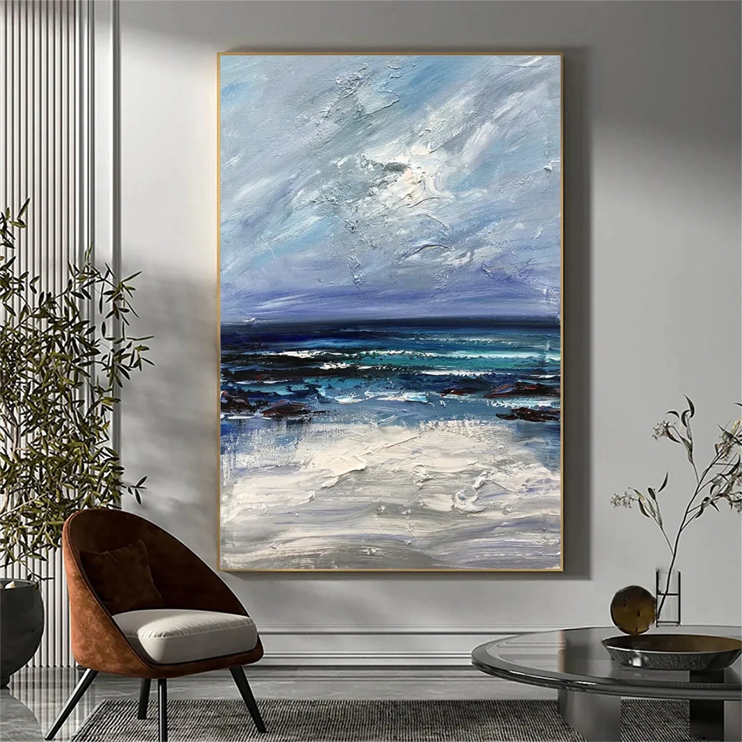 Sea & Sky Abstract Textured Wall Art #MS126