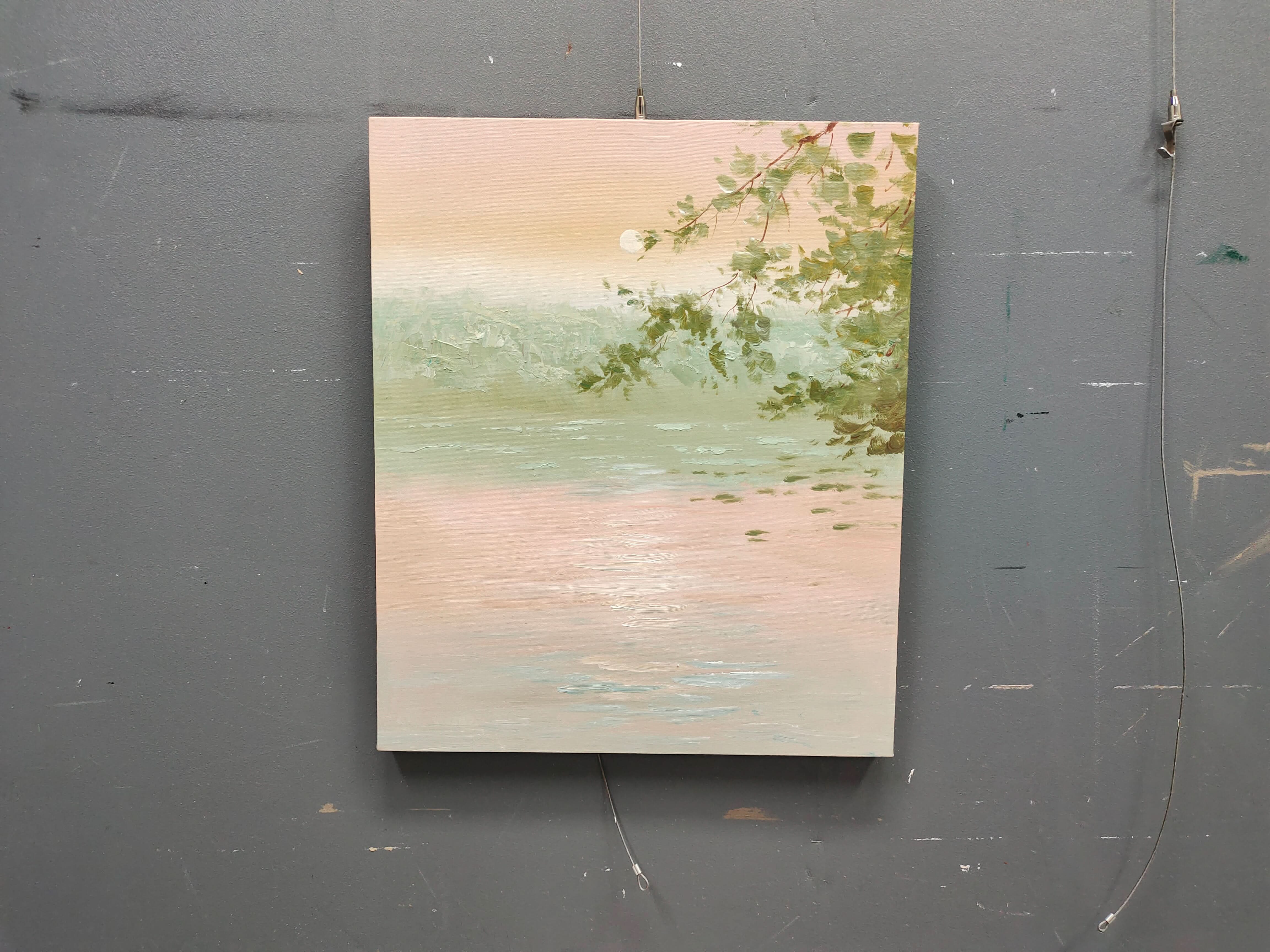 Large Green Landscape Art Large Green Wall Decor Green Landscape 3D Textured Canvas Painting