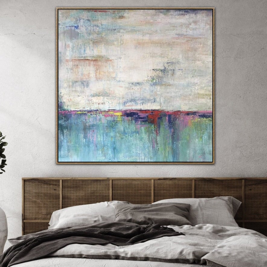 Turquoise Abstract Oil Painting