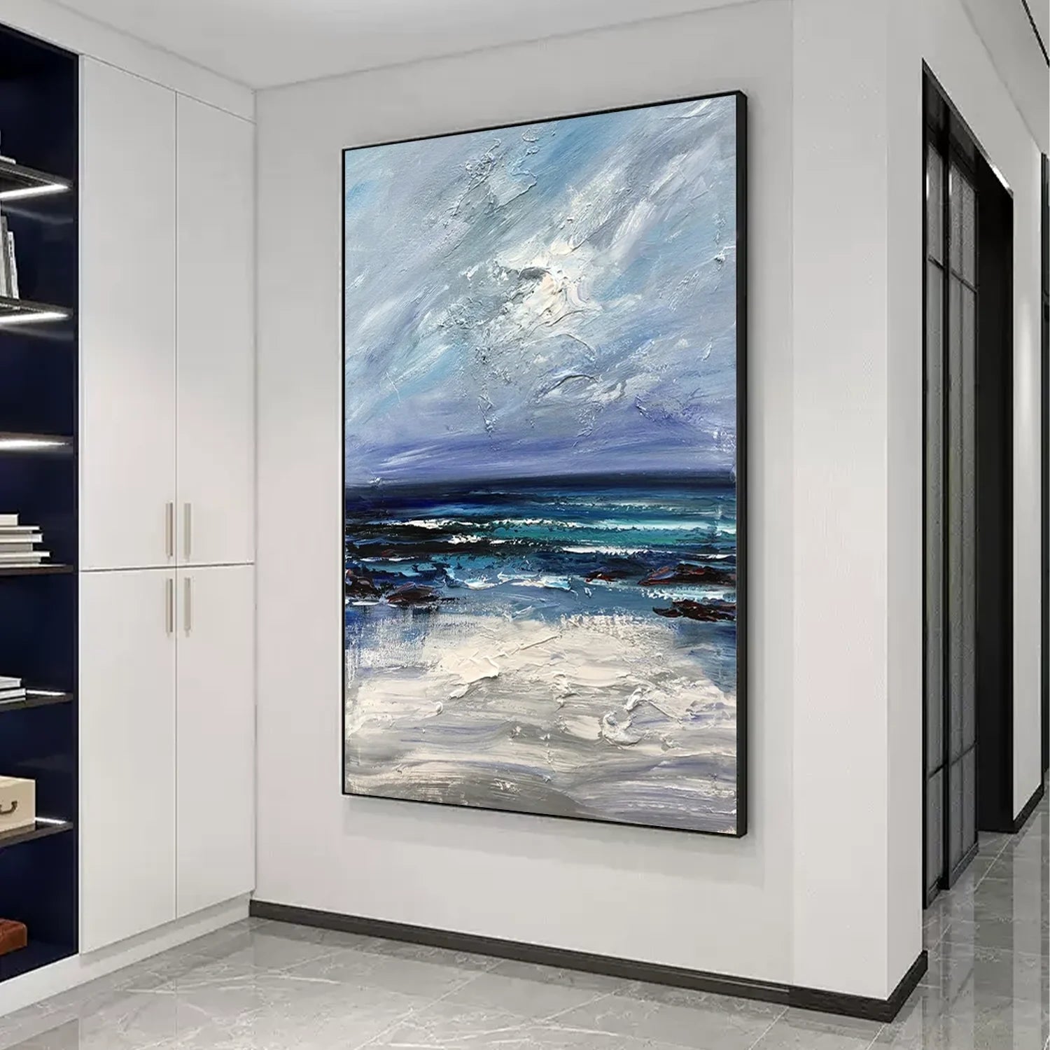 Ocean And Sky Abstract Texture Canvas Art #OS 282