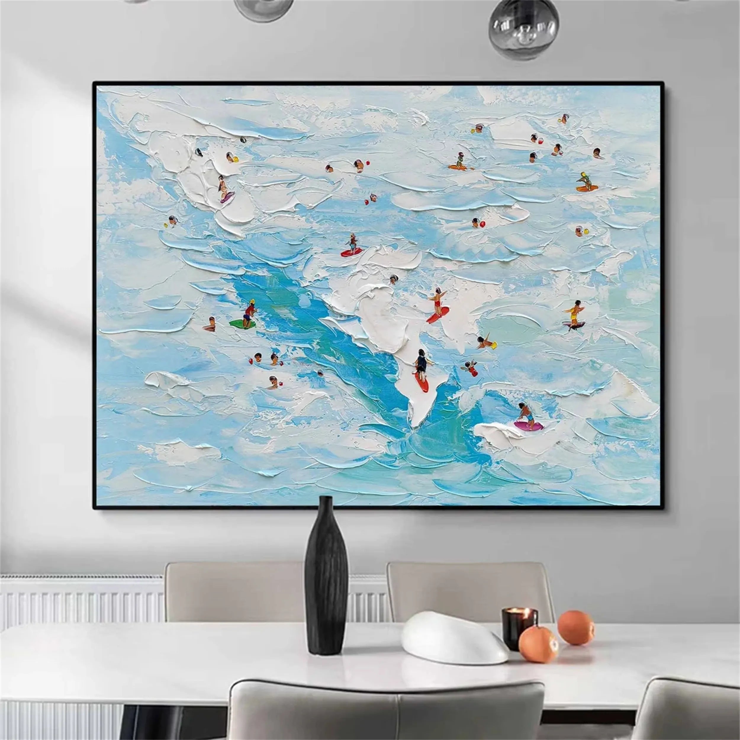 Seascape and Snowy Peak Painting #SP007