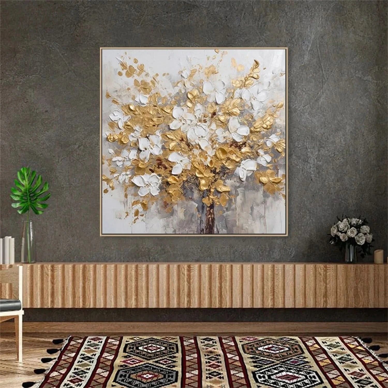 Colorful Flower & Tree Abstract Wall Art#ML046