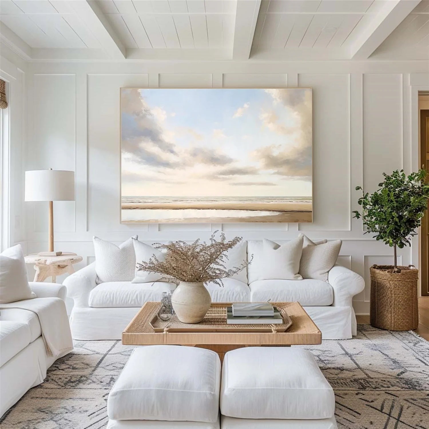 Ocean And Sky Abstract Canvas Art #OS 281