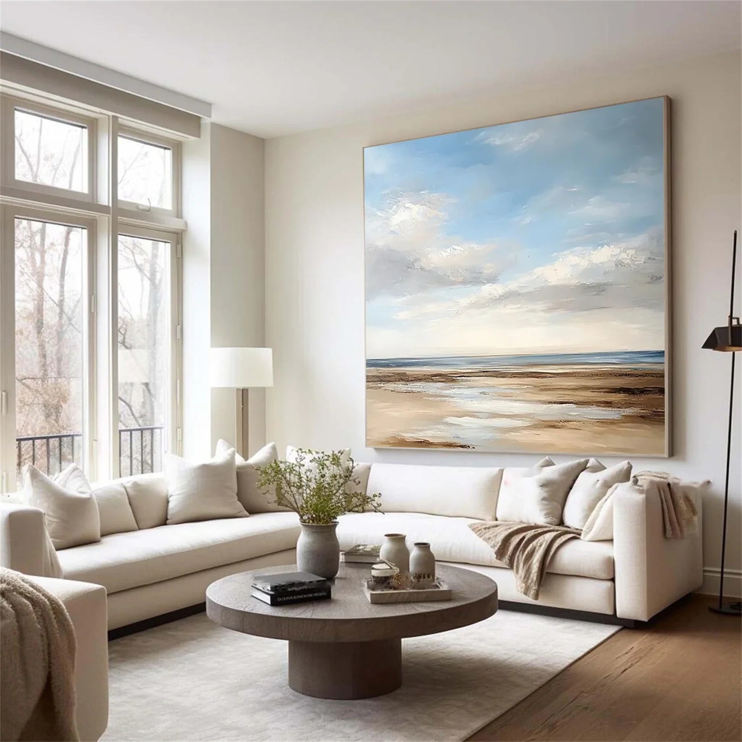 Ocean And Sky Abstract Canvas Art #OS 276