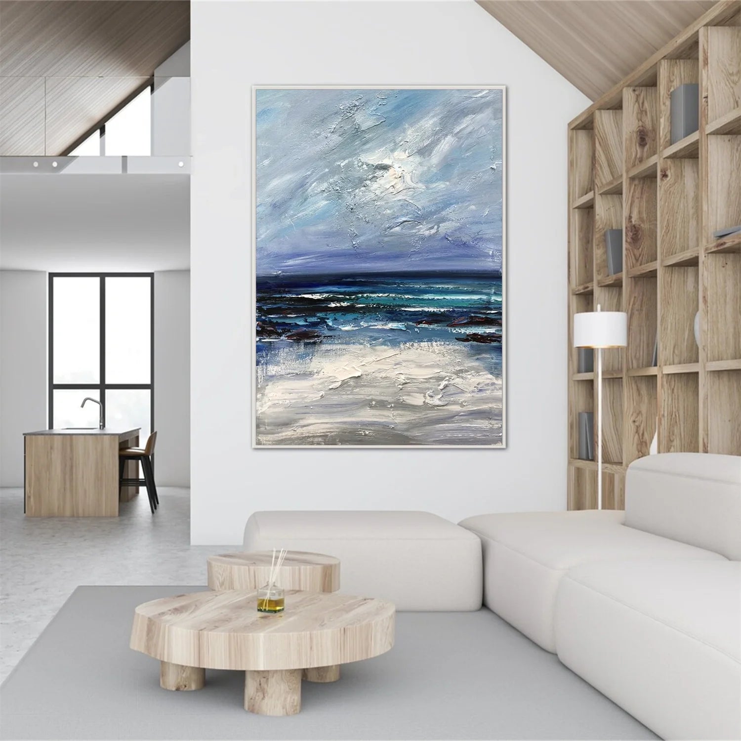 Ocean And Sky Abstract Texture Canvas Art #OS 282
