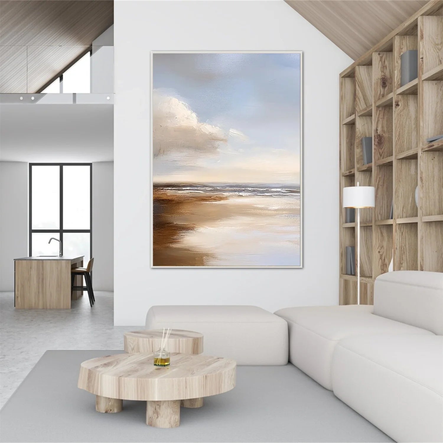 Ocean And Sky Abstract Canvas Art #OS 277