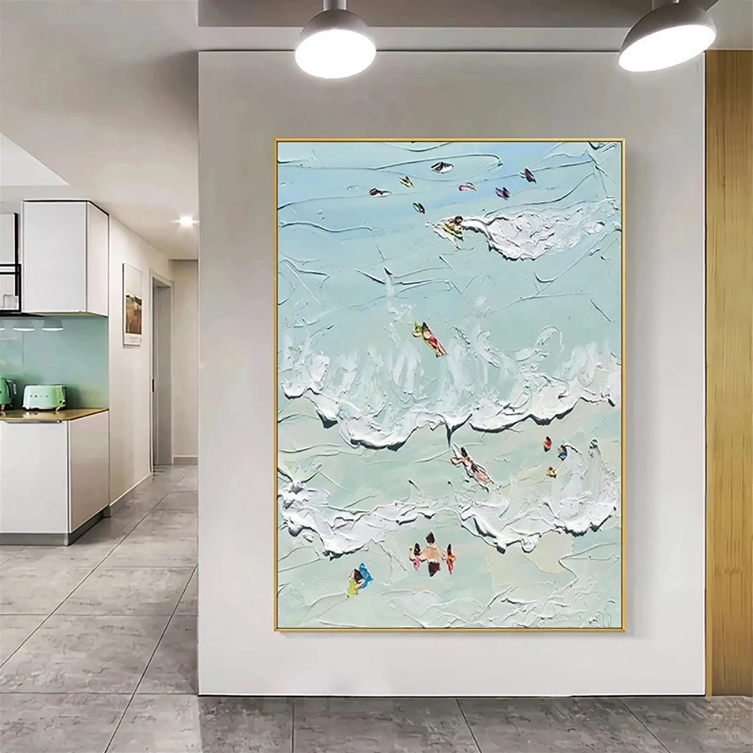 Seascape and Snowy Peak Painting #SP005