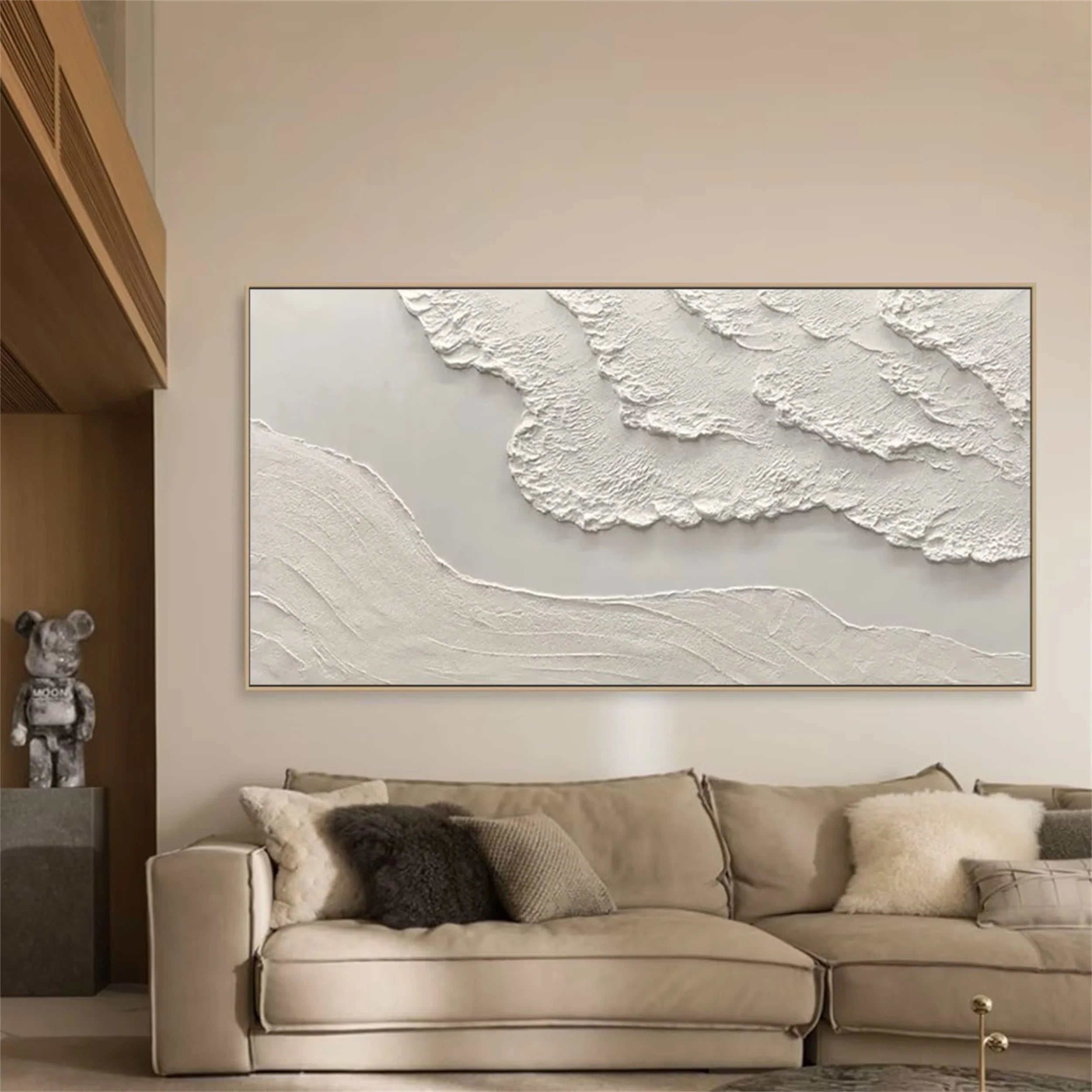 Beige Minimalist Textured Wall Art #MM103