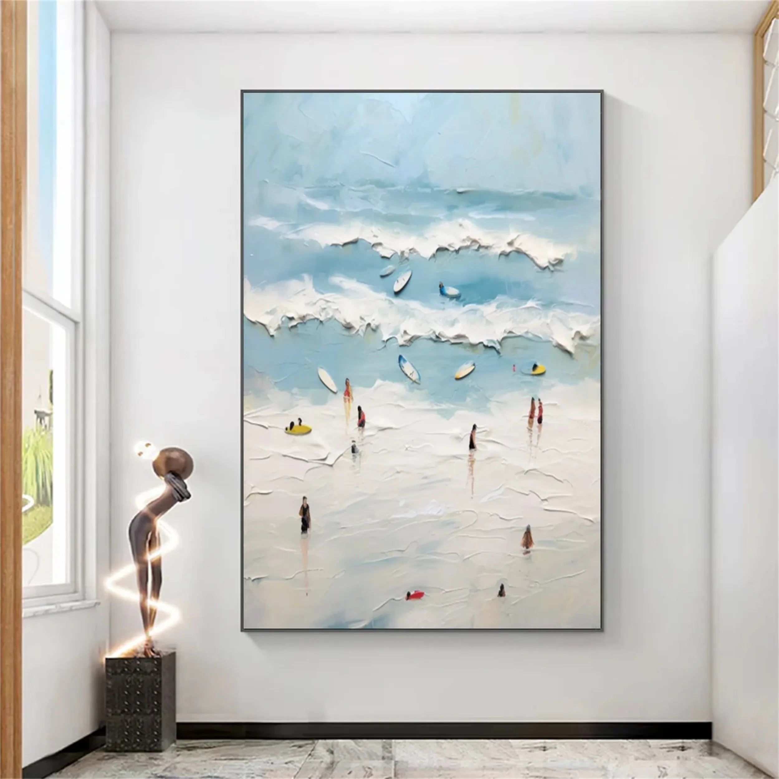 Seascape and Snowy Peak Painting #SP019