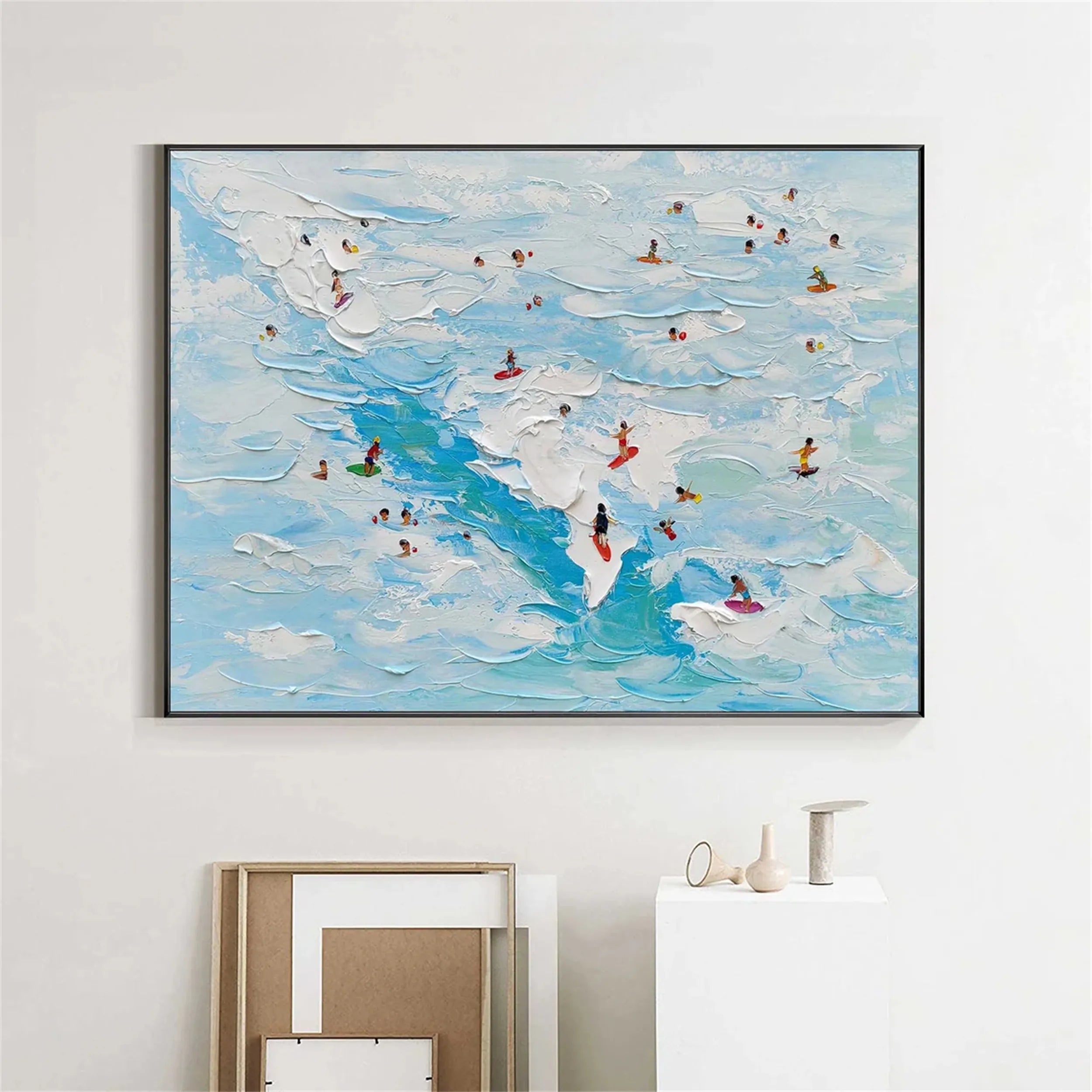 Seascape and Snowy Peak Painting #SP007