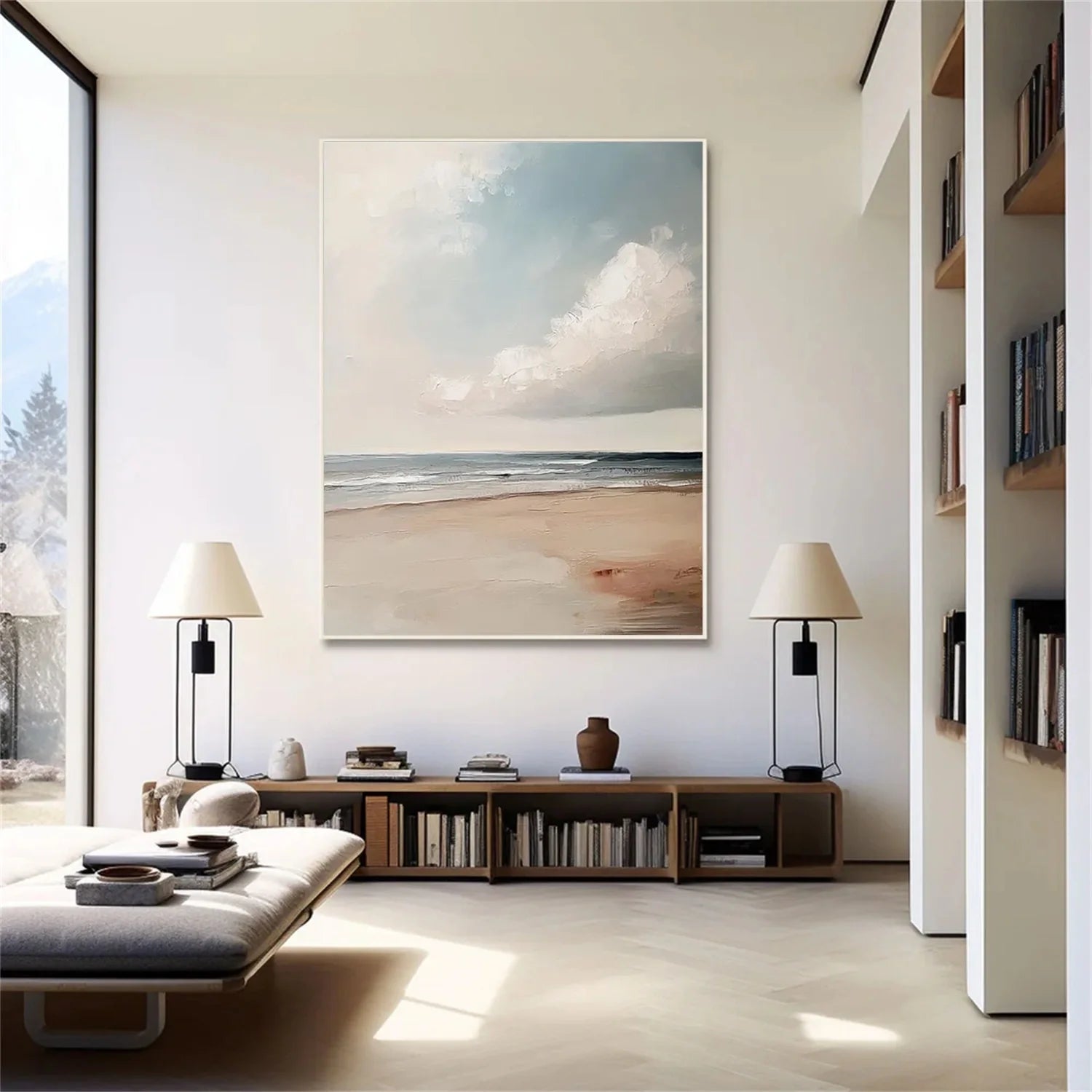 Ocean And Sky Abstract Canvas Art #OS 275