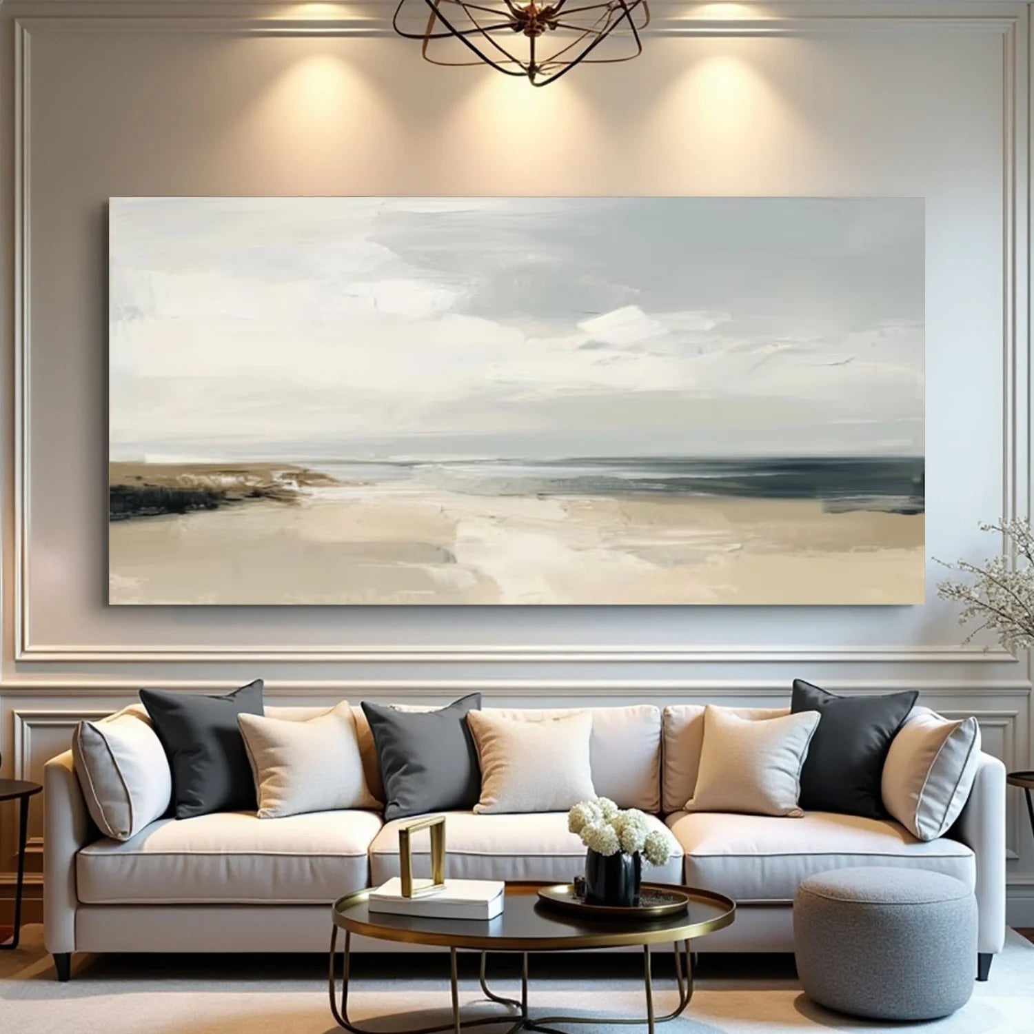 Ocean And Sky Abstract Canvas Art #OS 305