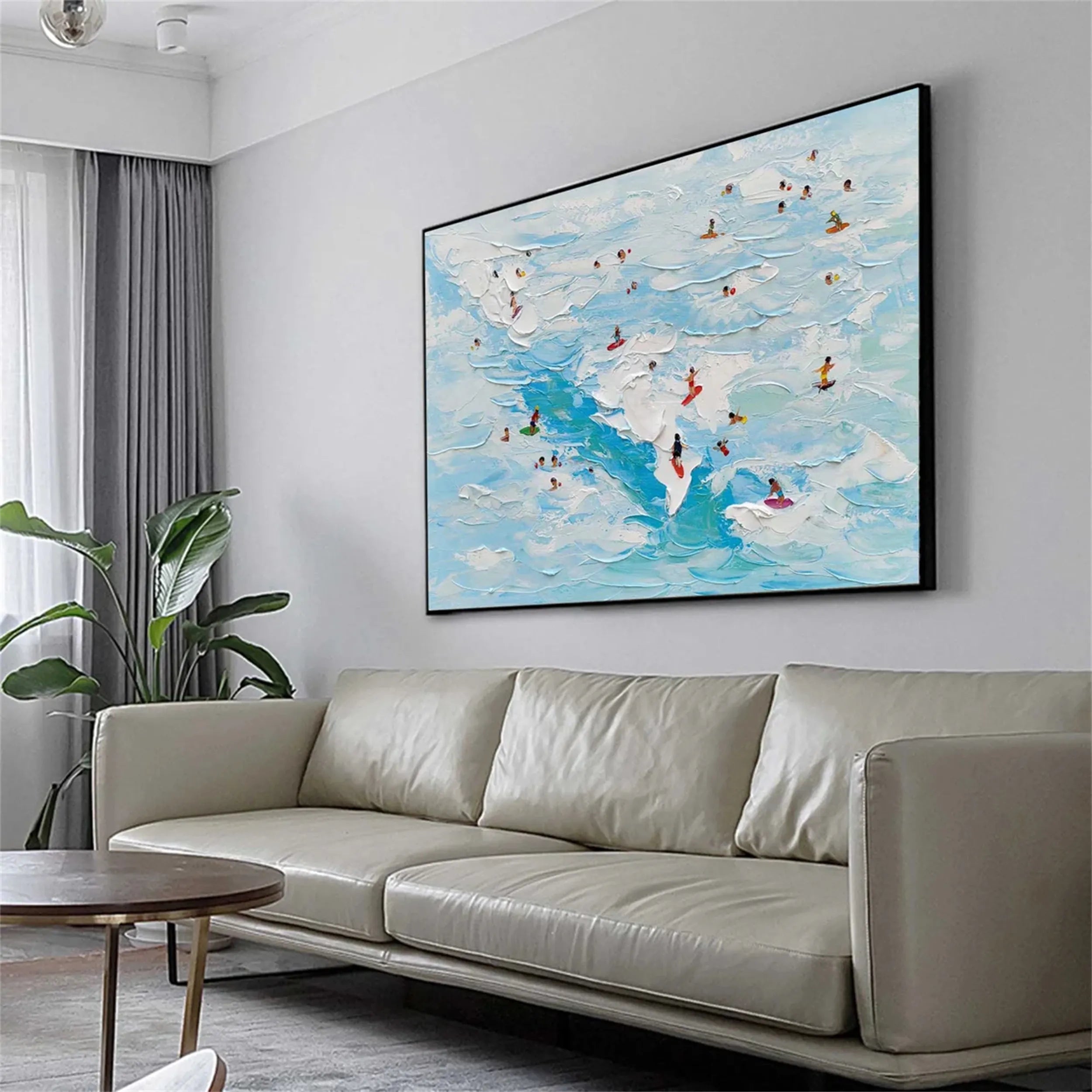 Seascape and Snowy Peak Painting #SP007