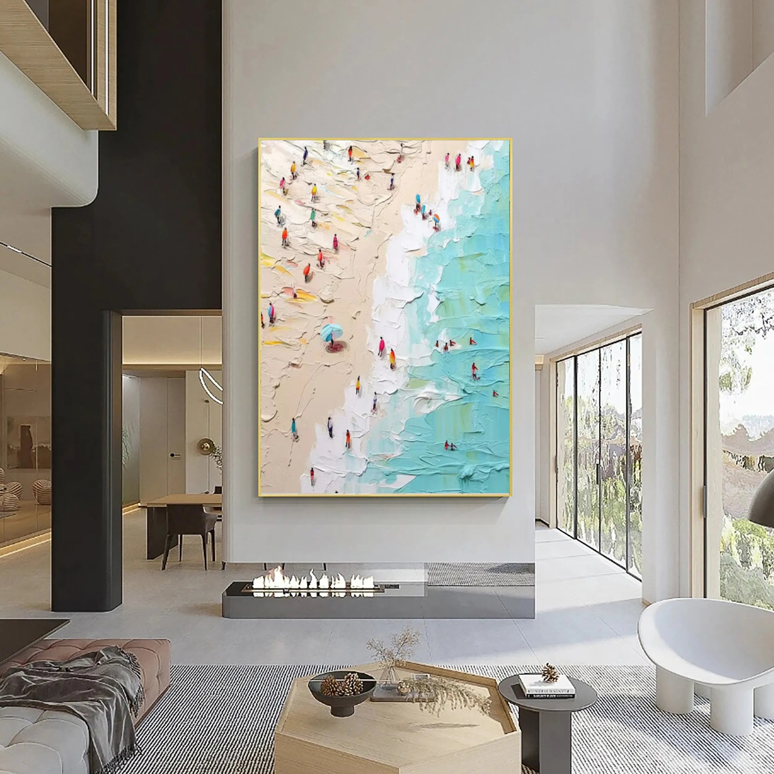 Seascape and Snowy Peak Painting #SP025