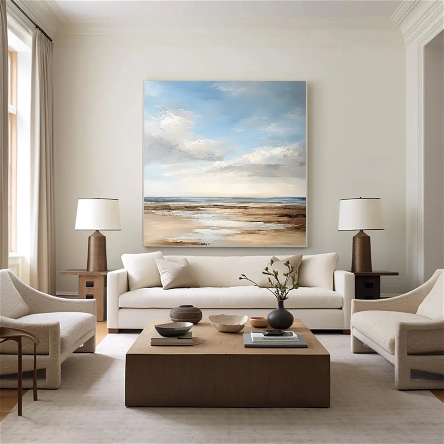 Ocean And Sky Abstract Canvas Art #OS 276
