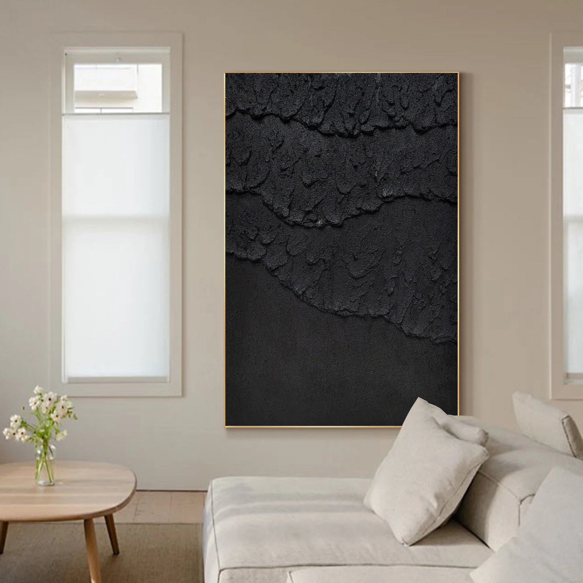 Plaster Sea Slaps Minimalist Painting Original Large Wall Decor