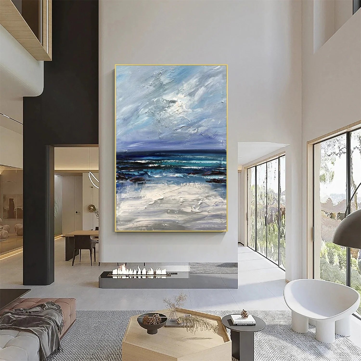 Sea & Sky Abstract Textured Wall Art #MS126
