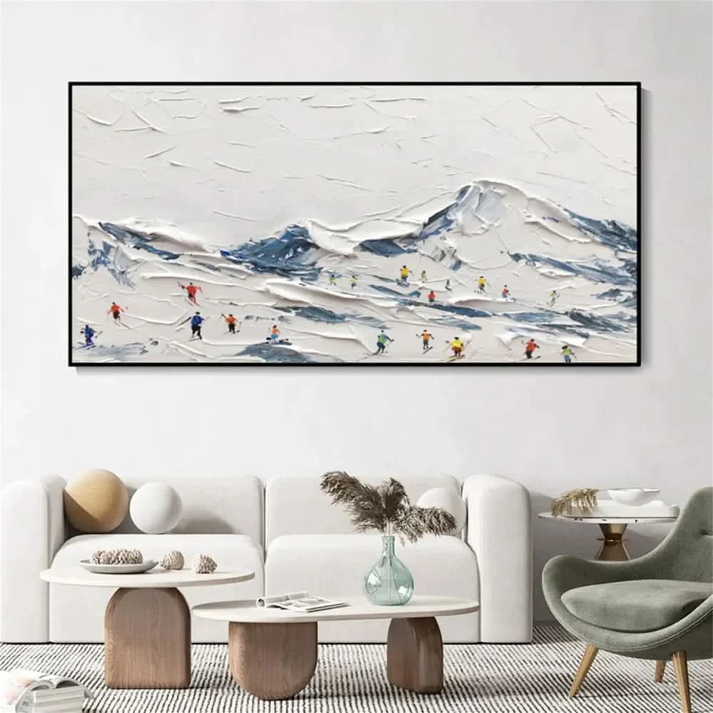 White Sport Art Minimalist Textured Wall Art #SA003