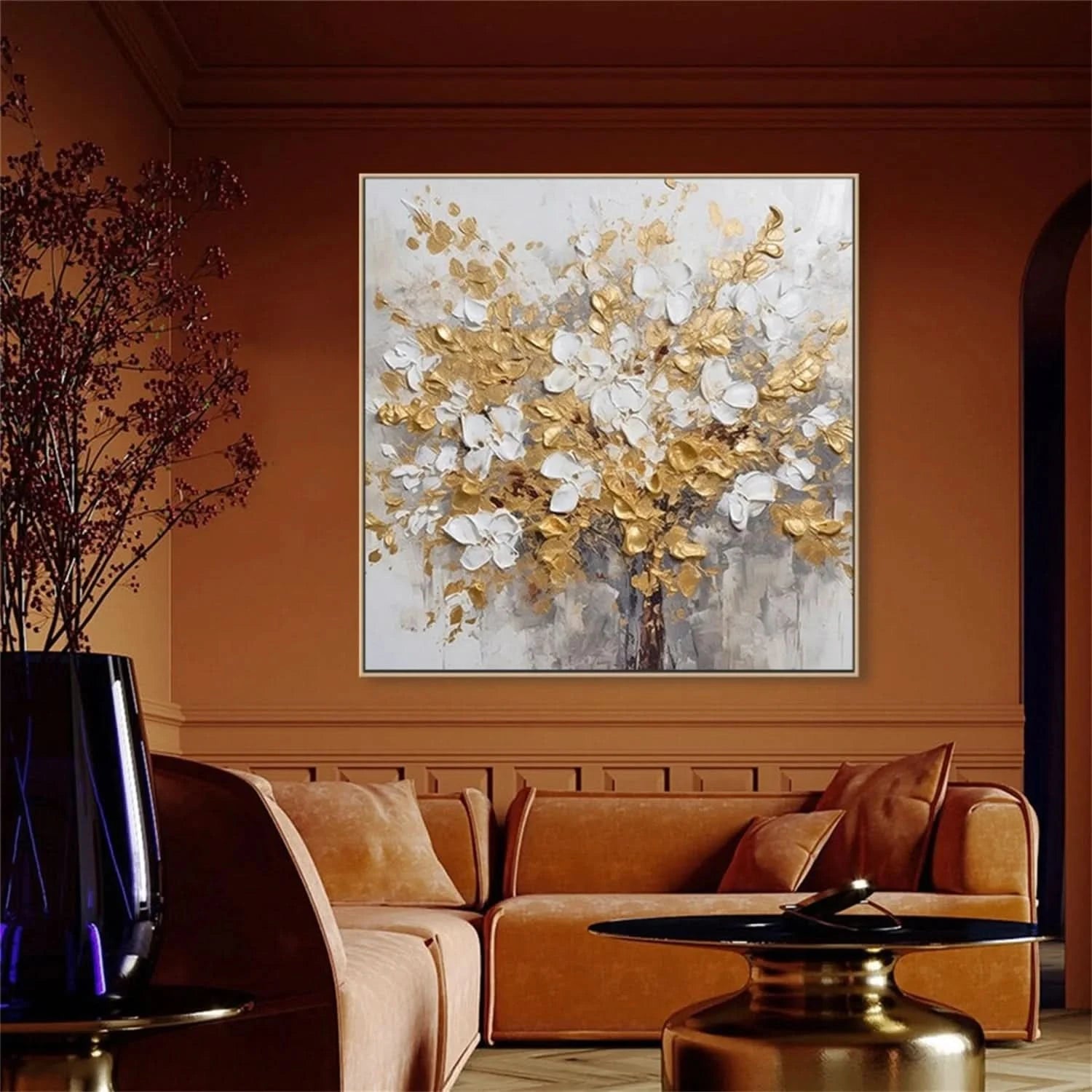 Colorful Flower & Tree Abstract Wall Art#ML046