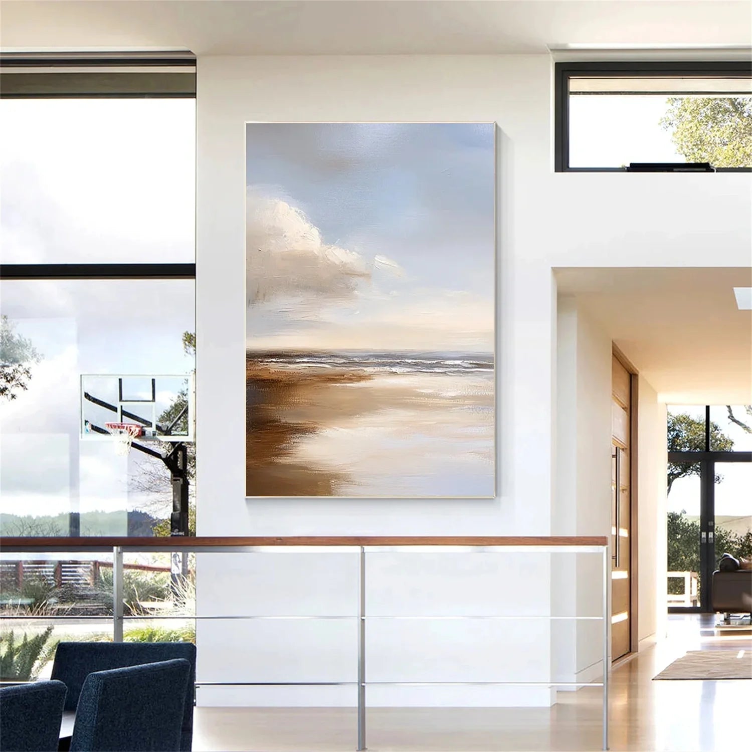 Ocean And Sky Abstract Canvas Art #OS 277