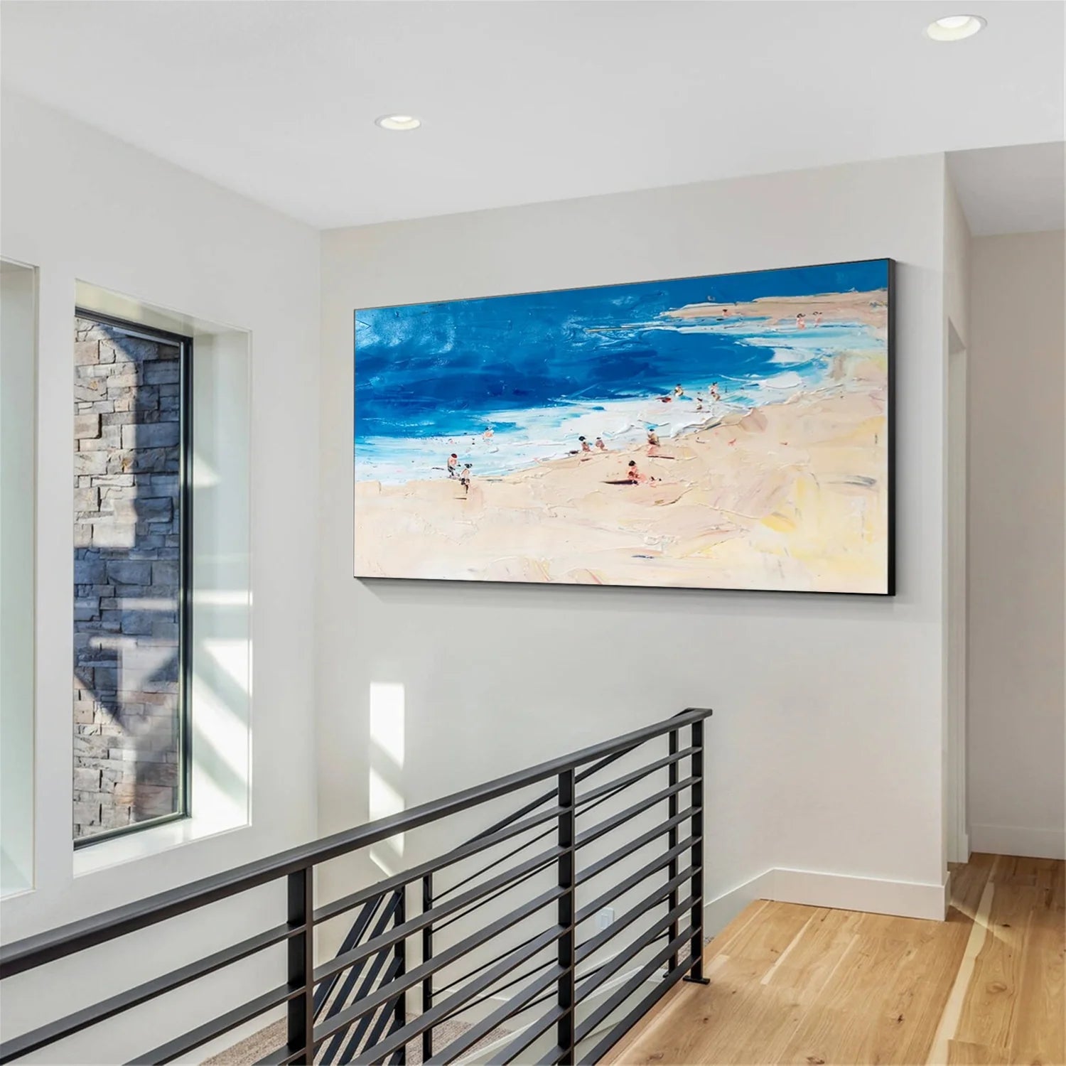 Seascape and Snowy Peak Painting #SP058