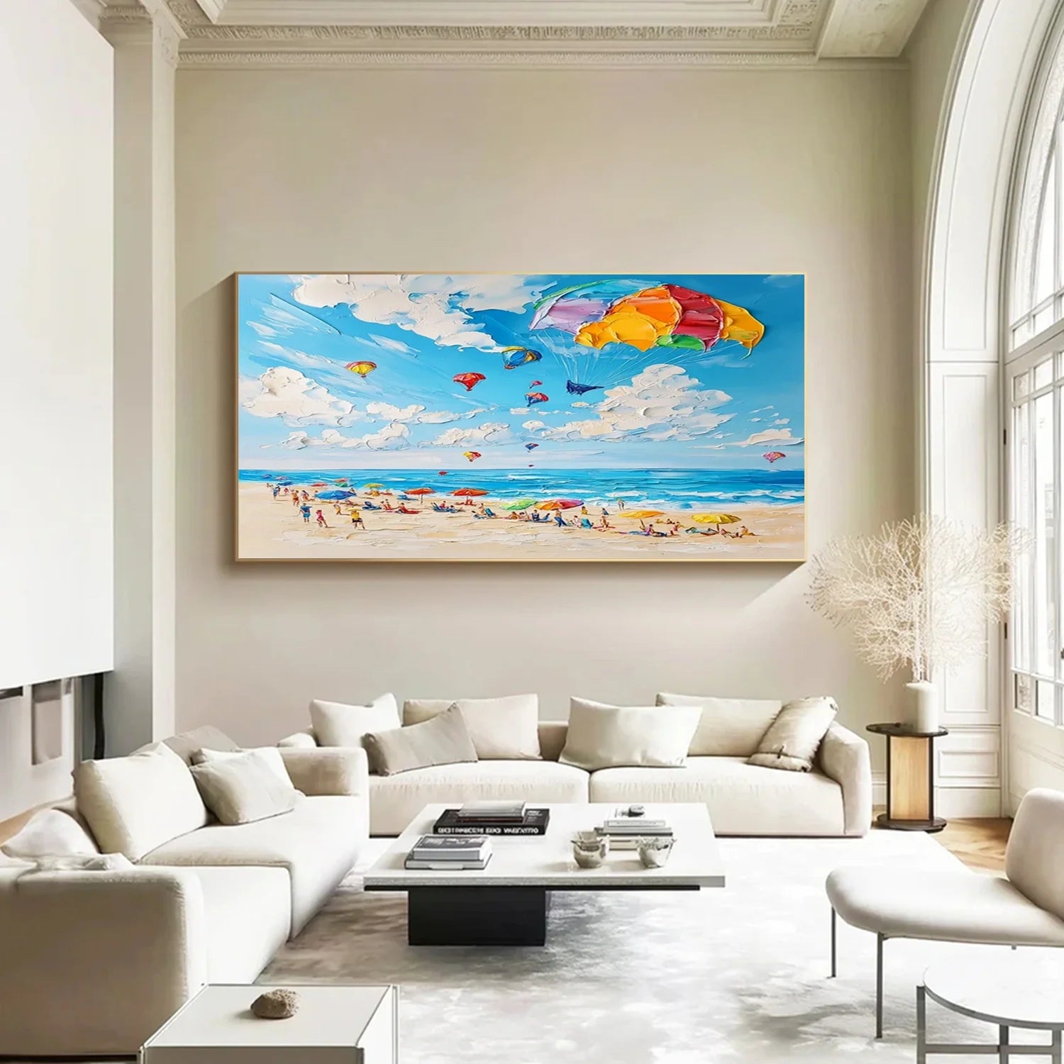 Seascape and Snowy Peak Painting #SP057