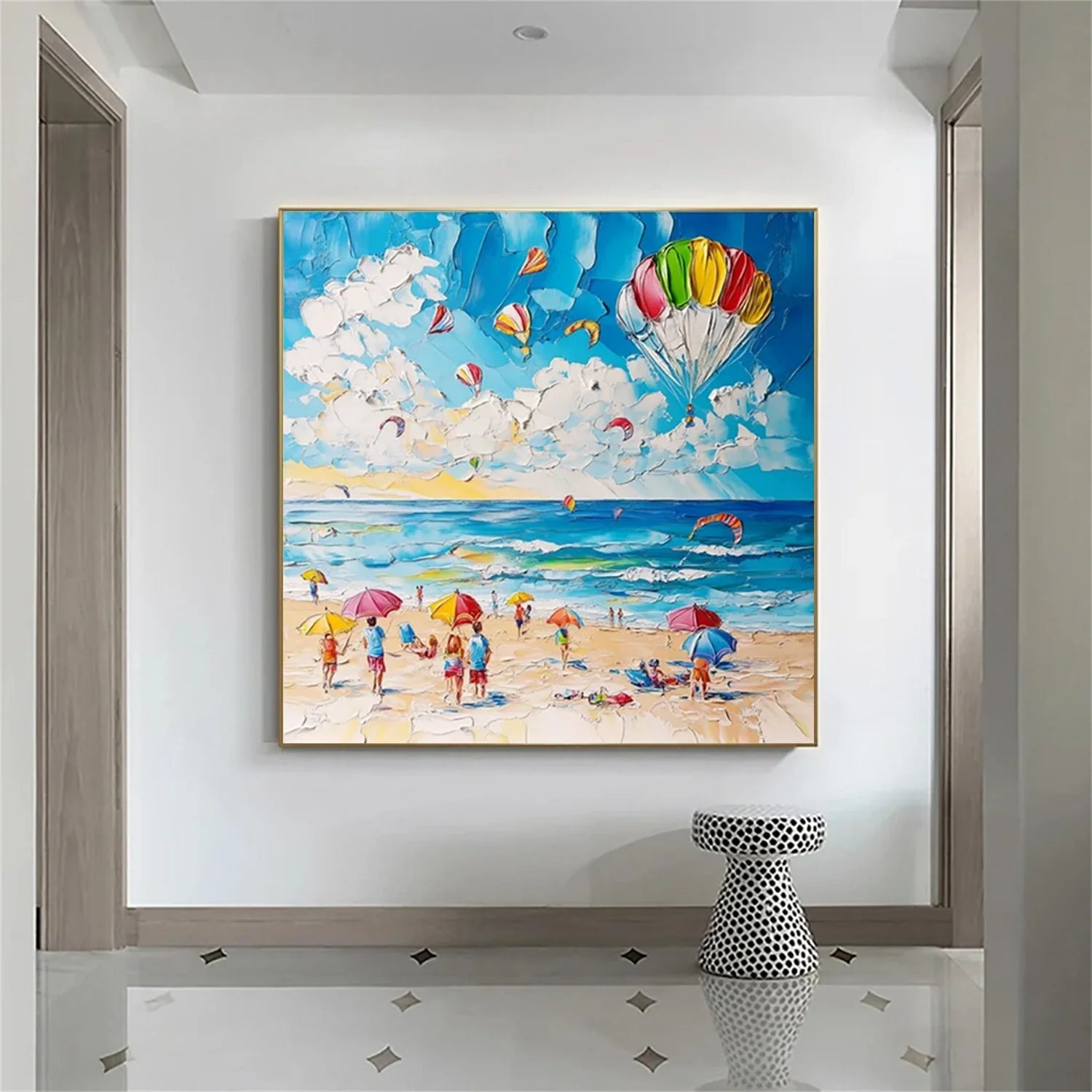 Seascape and Snowy Peak Painting #SP056