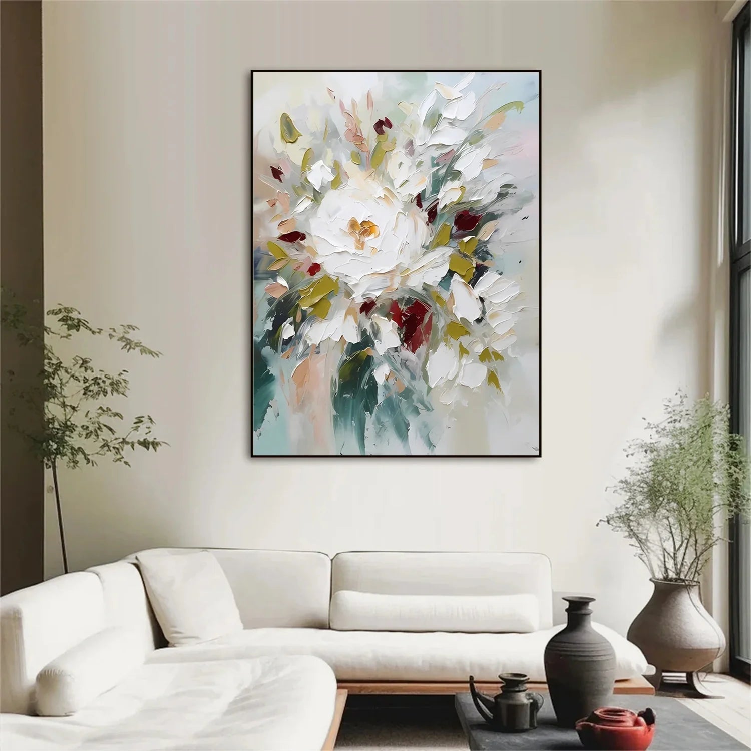 Flower And Tree Abstract Texture Canvas Art #FT 222