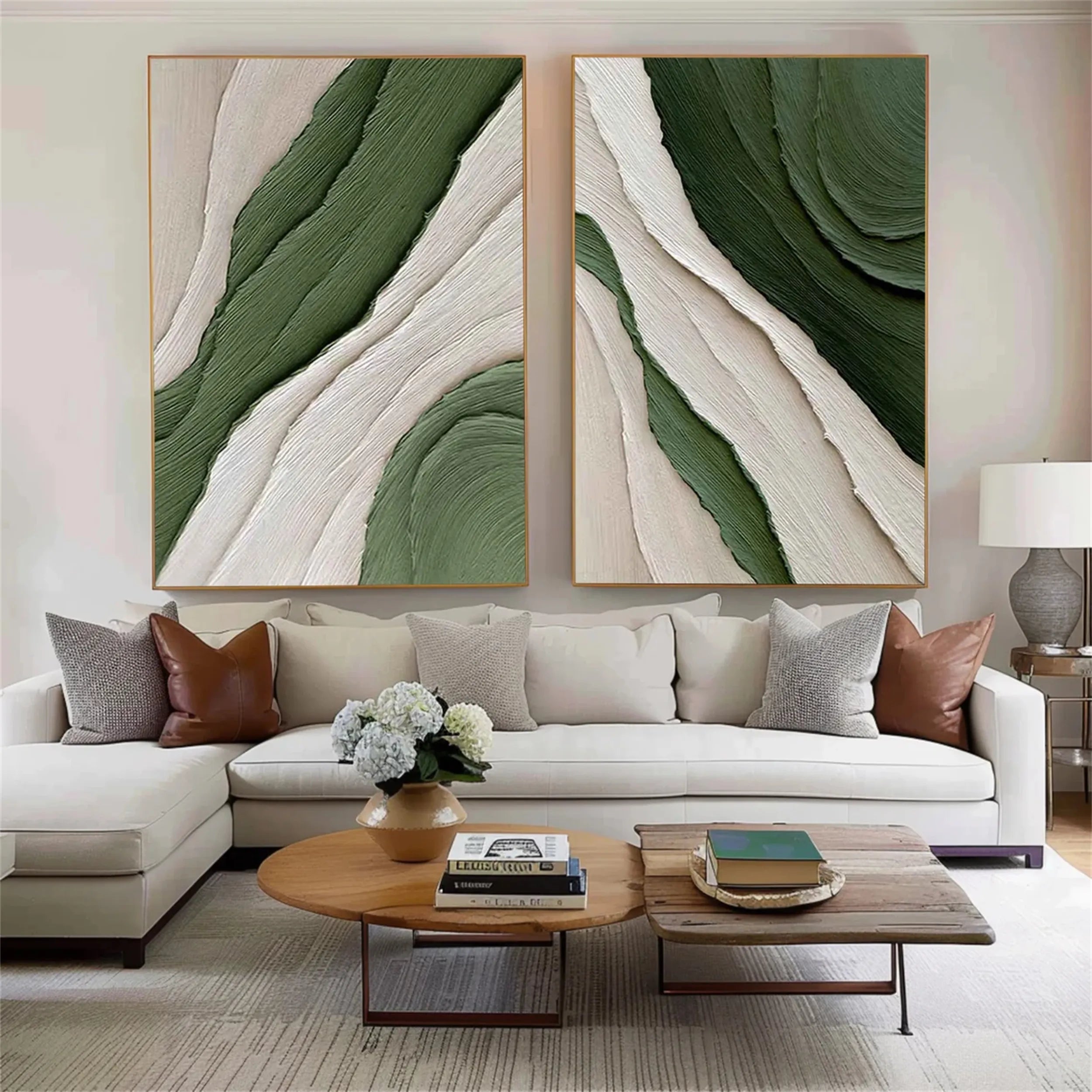 Green Texture Art Set of 2#GT032