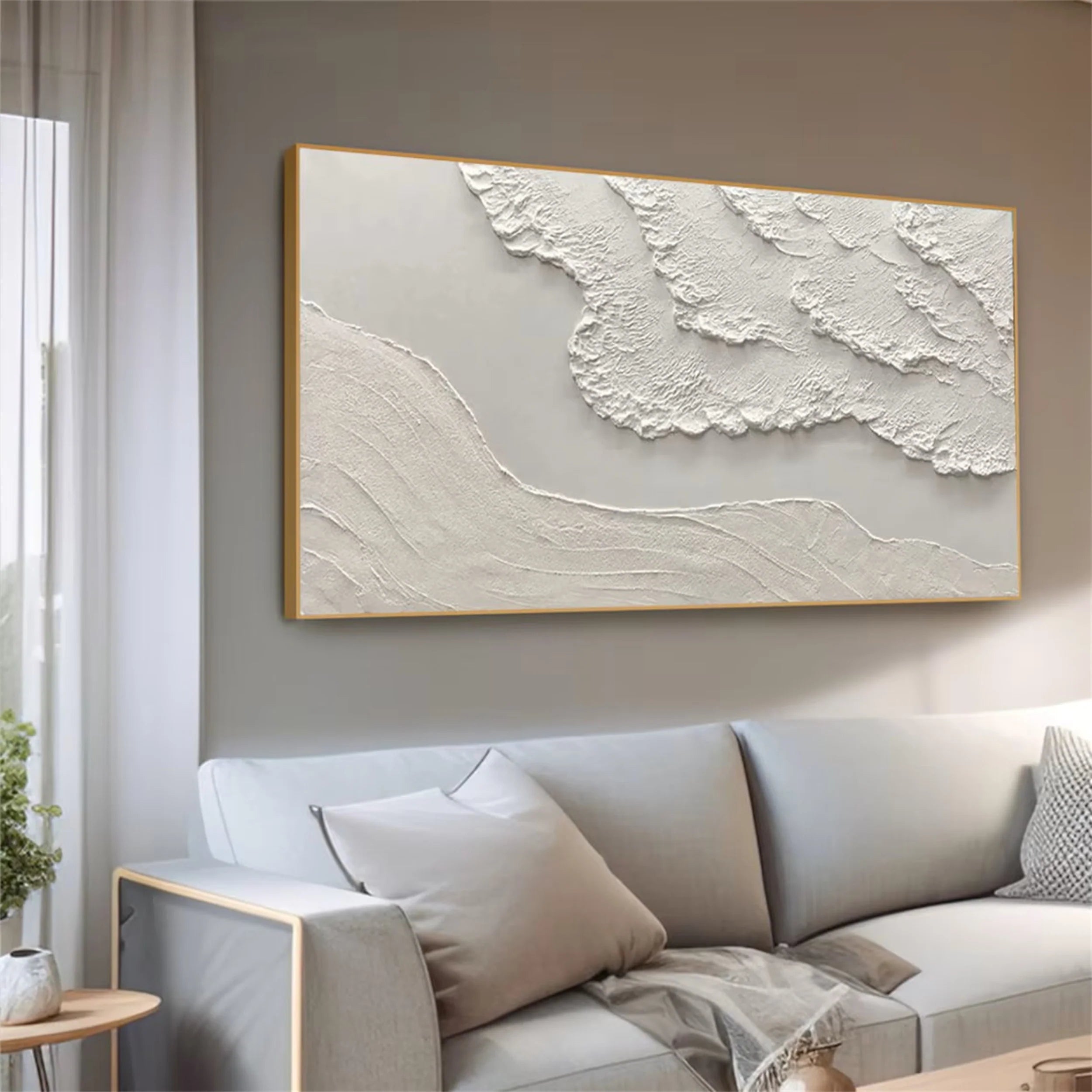 Beige Minimalist Textured Wall Art #MM103