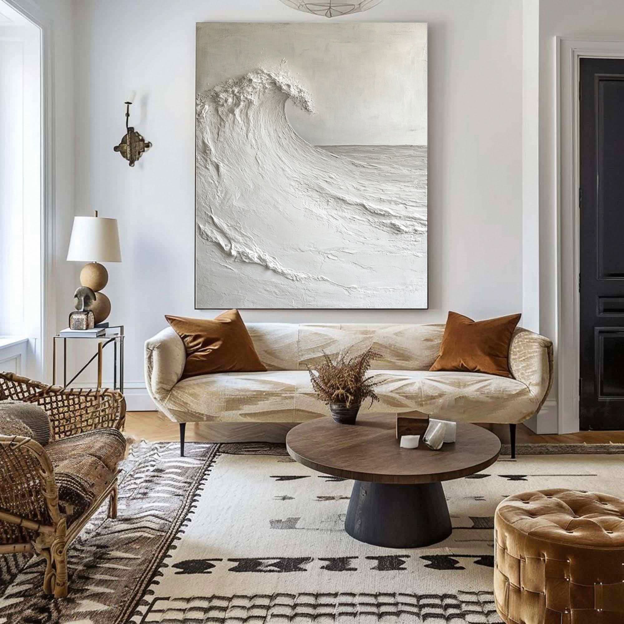 Handcrafted Ocean Wave Painting with Textured 3D Details #BBM 038