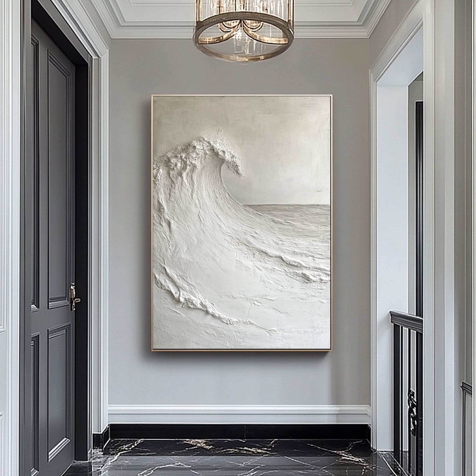 Handcrafted Ocean Wave Painting with Textured 3D Details #BBM 038