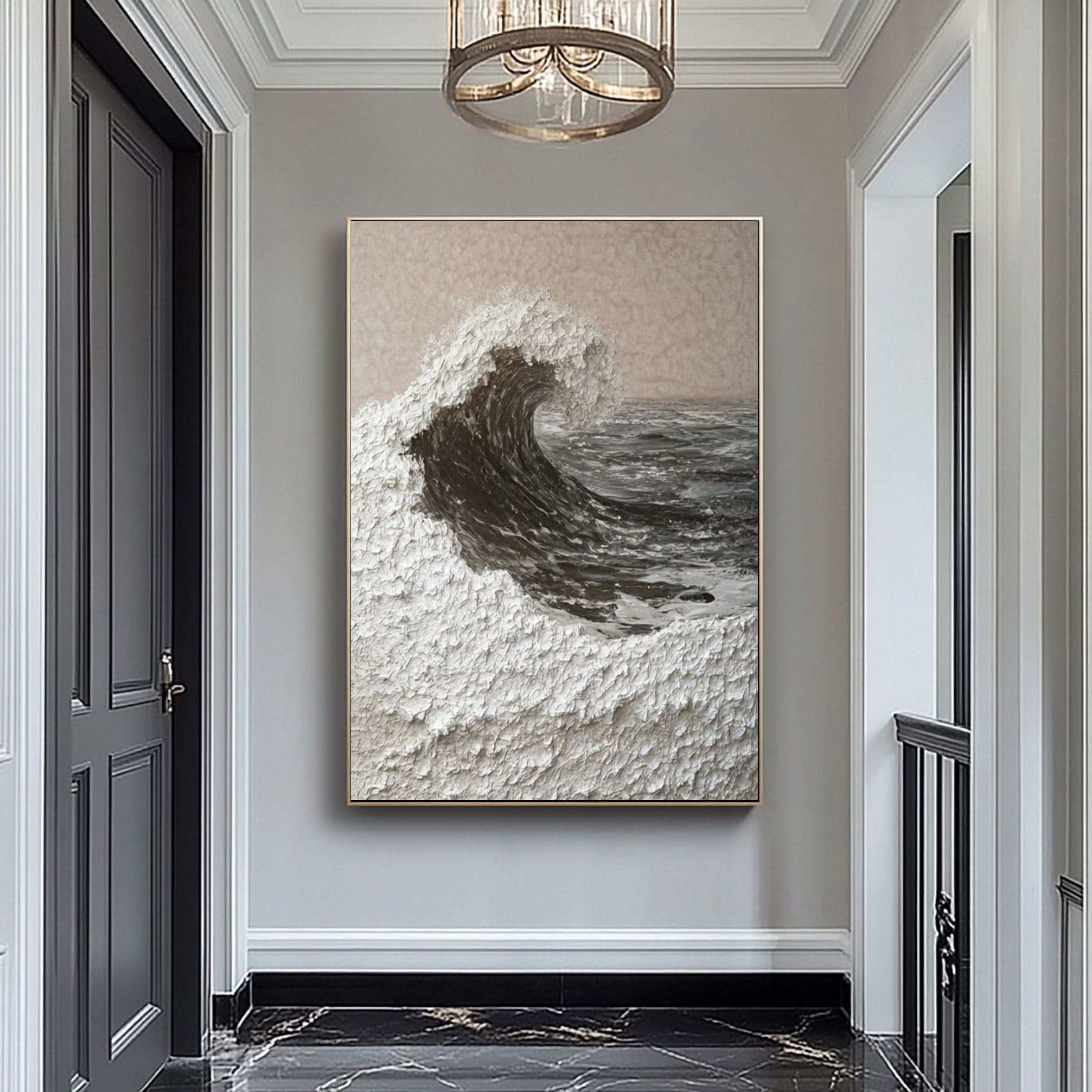 Handcrafted Ocean Wave Painting with Textured 3D Details #BBM 037