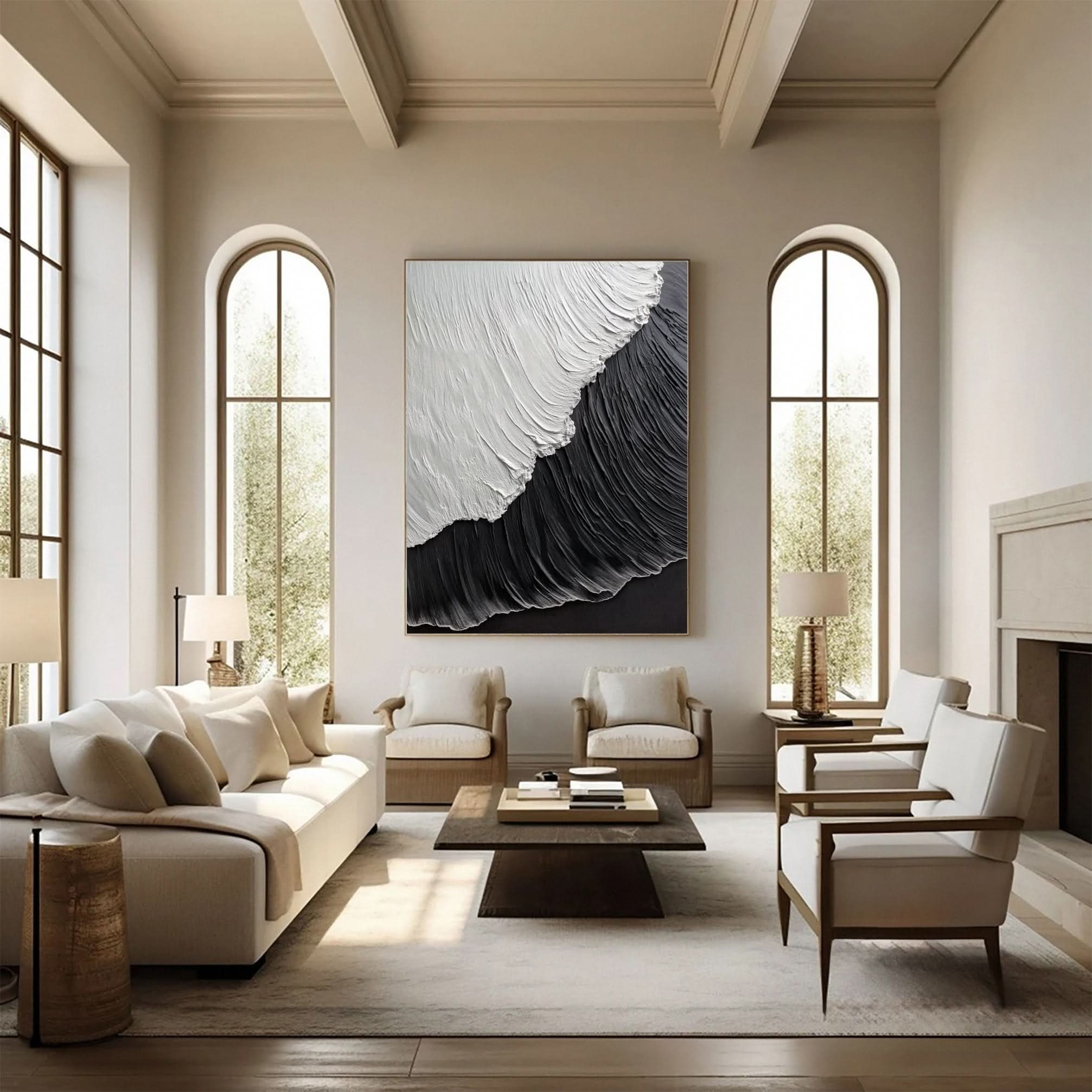 Dynamic Ocean Wave Canvas Art Textured Sea Painting #OS 067