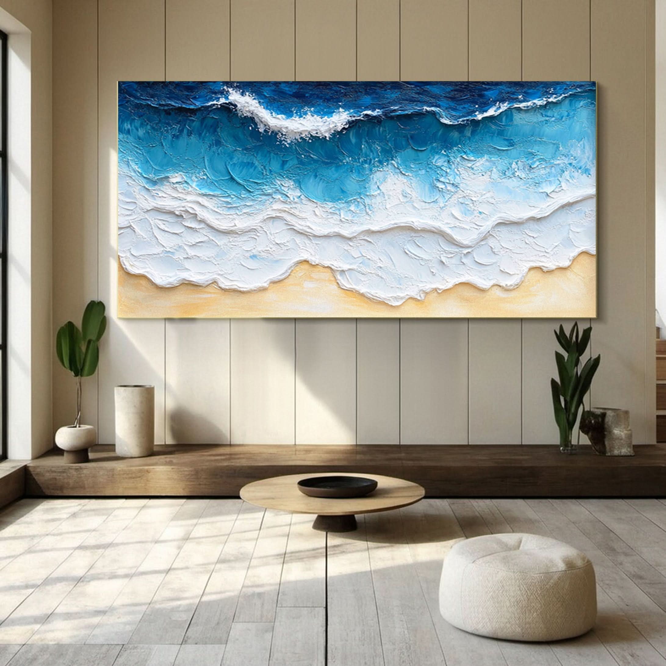 Large Textured Seascape Painting for Living Room Wall Art #OS 032