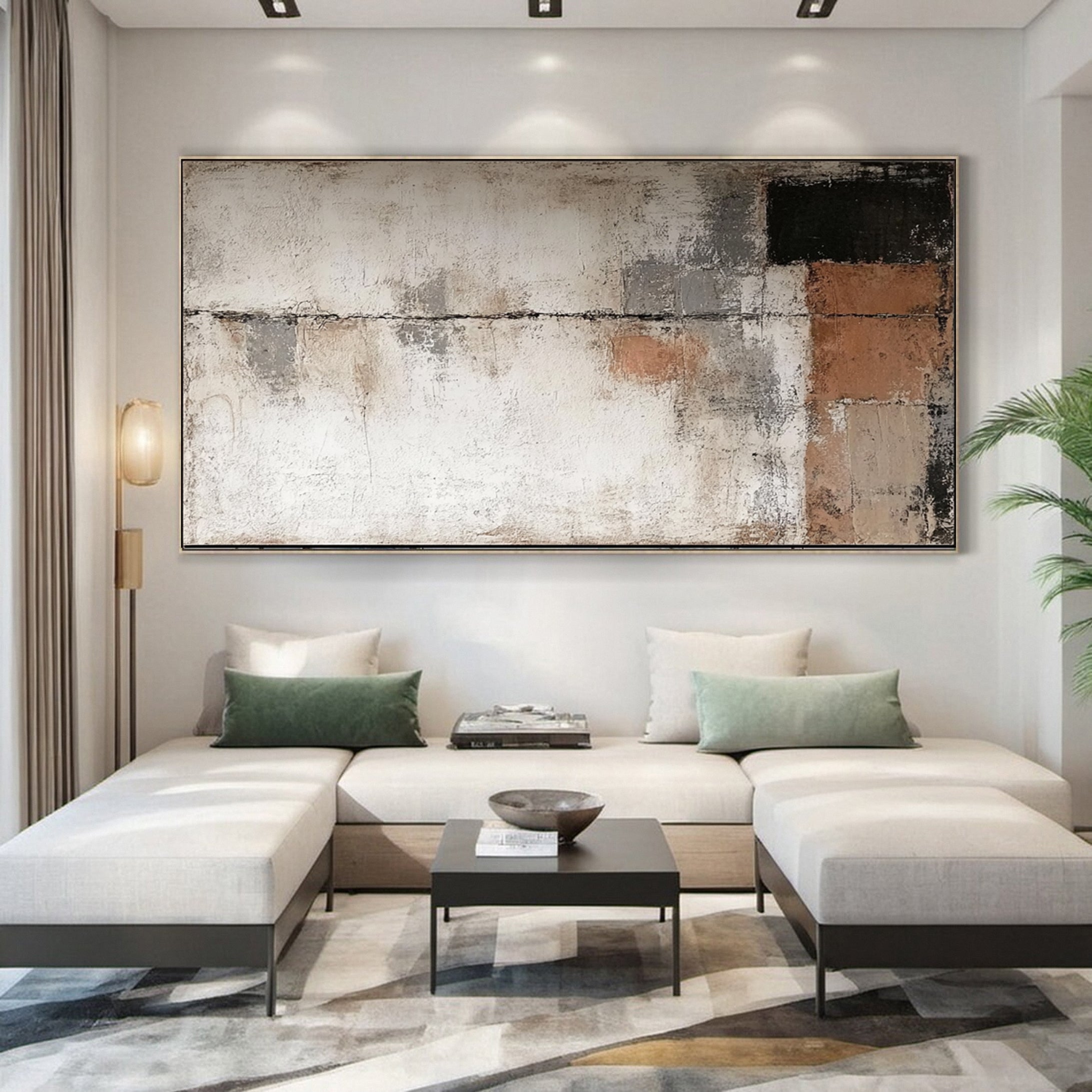 Tranquil Layers Abstract Art with Earthy Tones #BBA 090