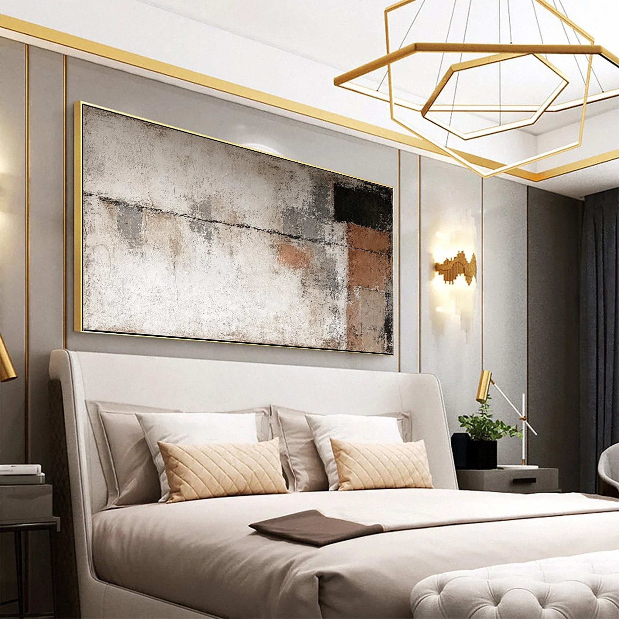 Tranquil Layers Abstract Art with Earthy Tones #BBA 090