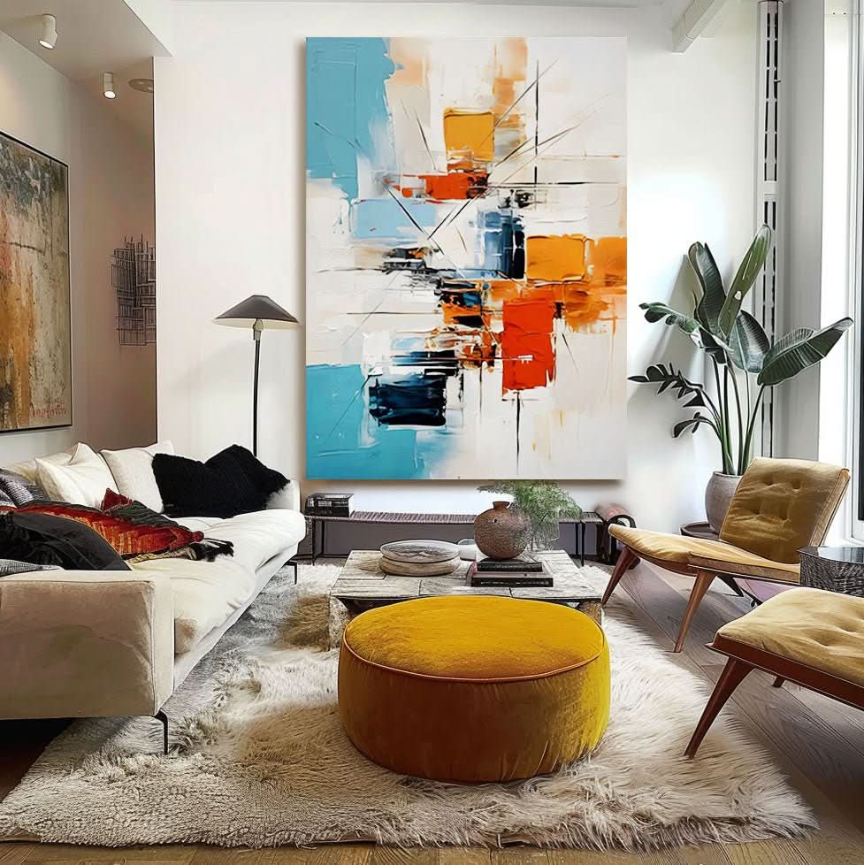 Abstract Colorful Painting "Éclats de Verre" - nukeart