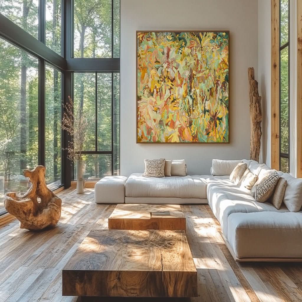 Abstract Painting "Forêt Dorée" - nukeart