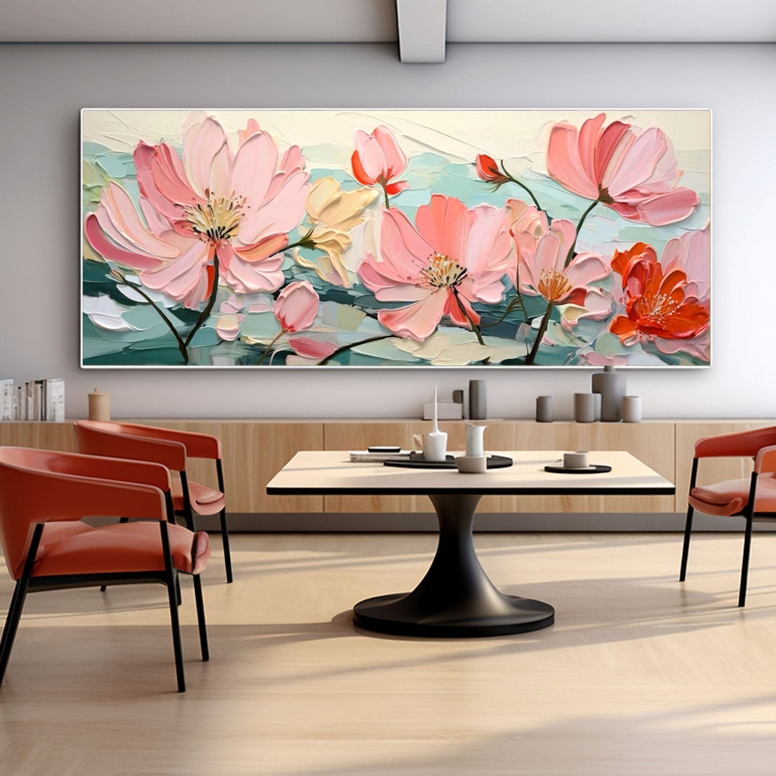 Abstract Plaster Painting "Petals of Peace" - MasterGallery