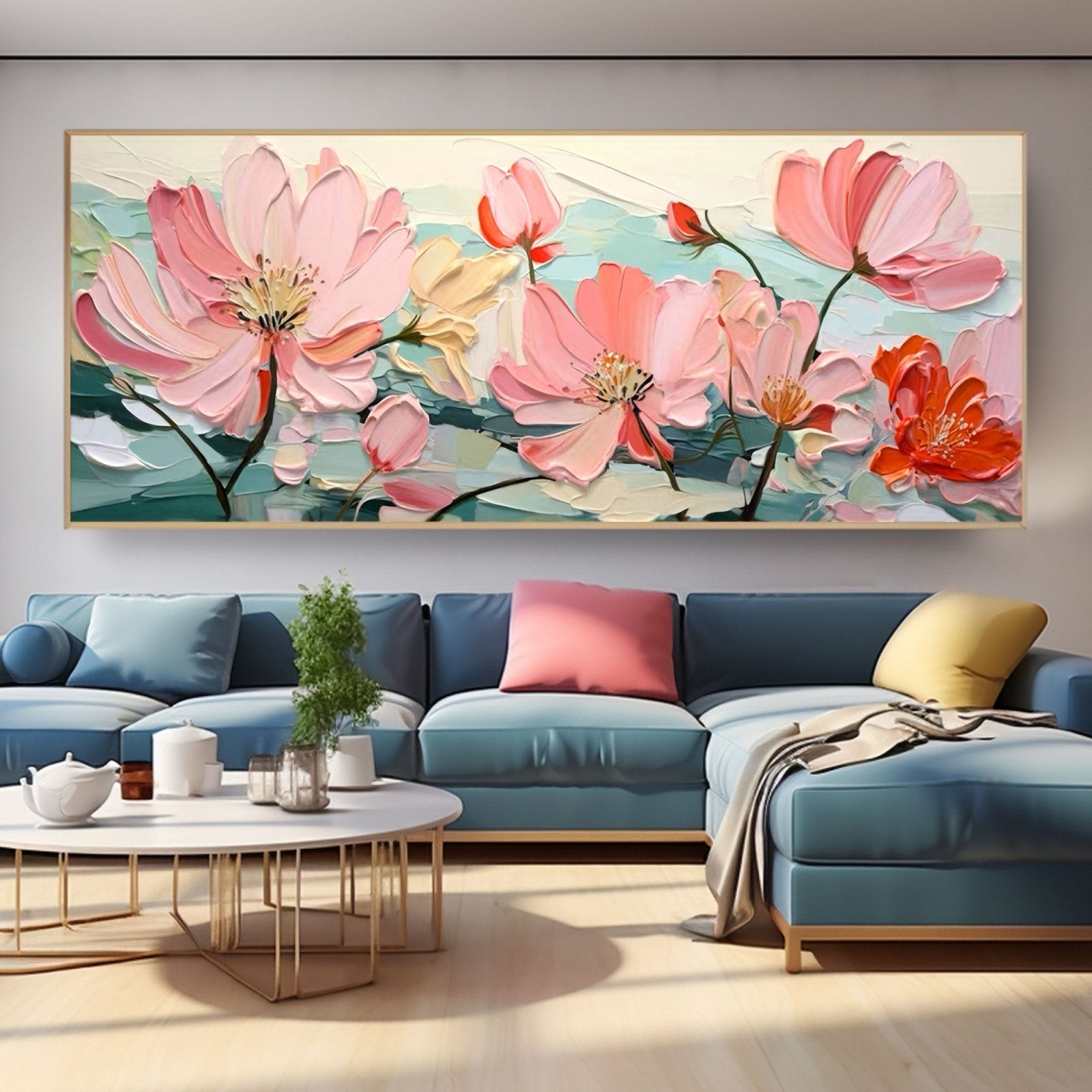 Abstract Plaster Painting "Petals of Peace" - MasterGallery