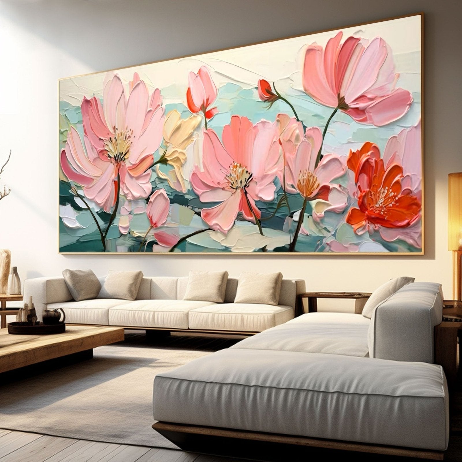 Abstract Plaster Painting "Petals of Peace" - MasterGallery