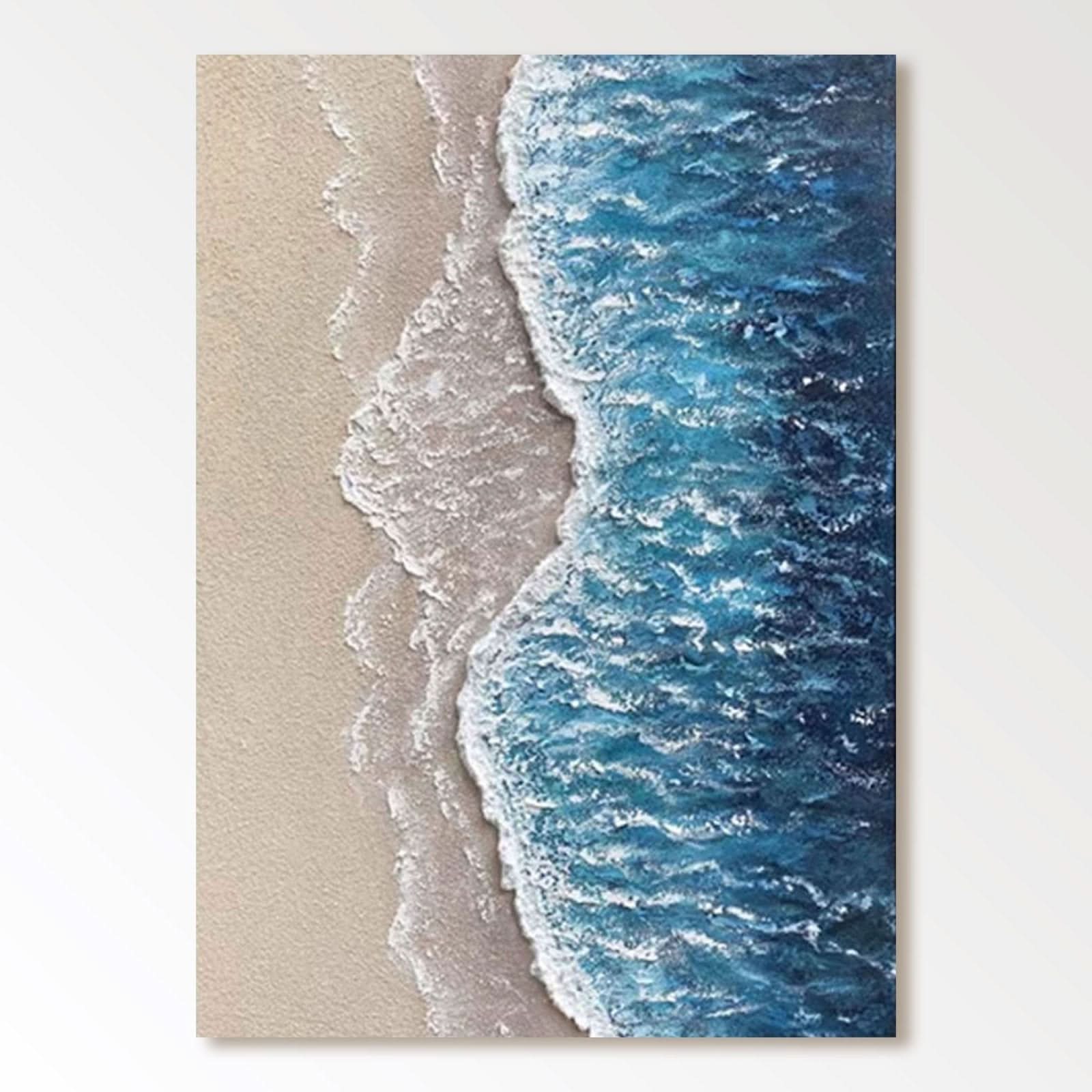 Abstract Textured Painting "Ocean's Caress" - nukeart