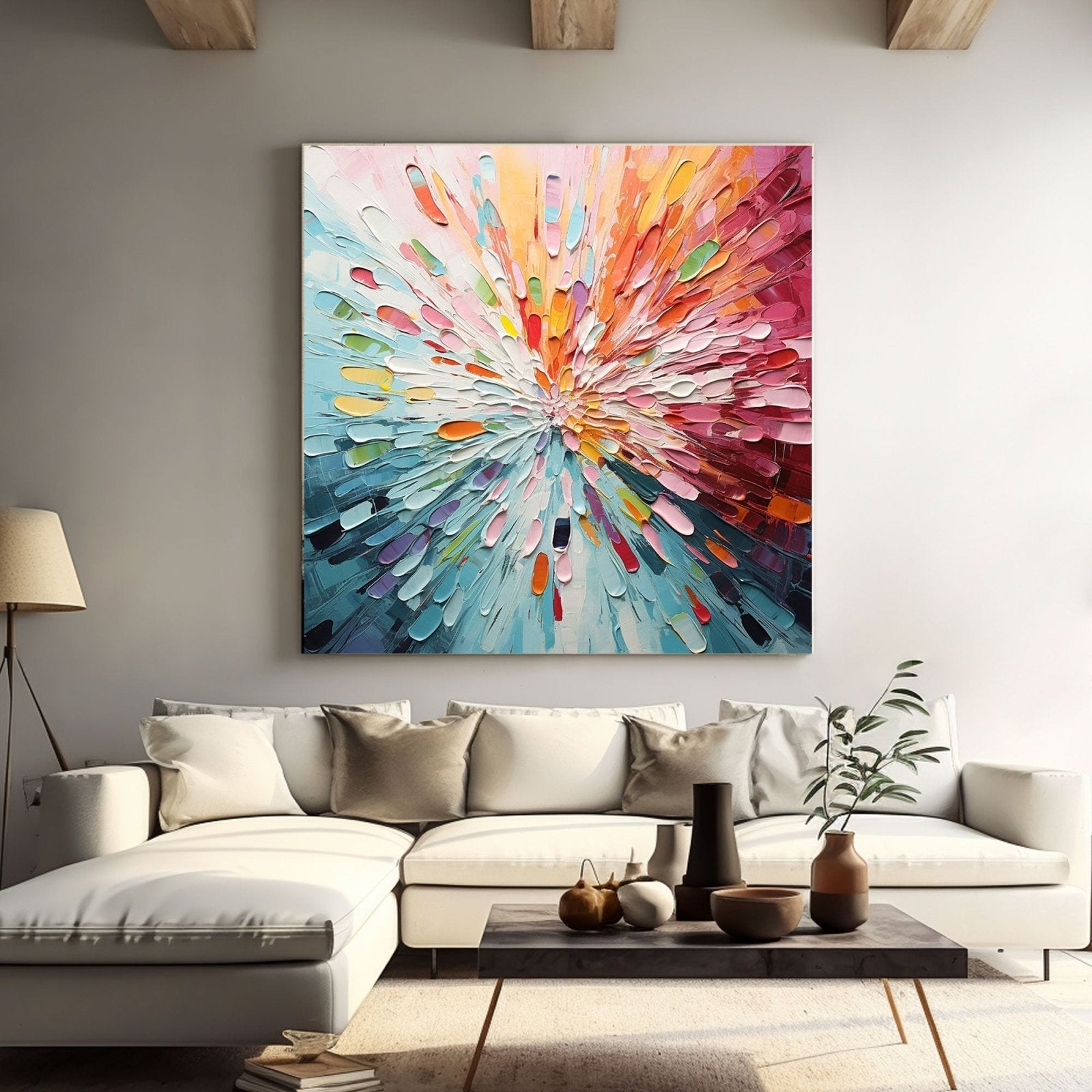 Abstract Textured Painting "Radiant Bloom" - MasterGallery