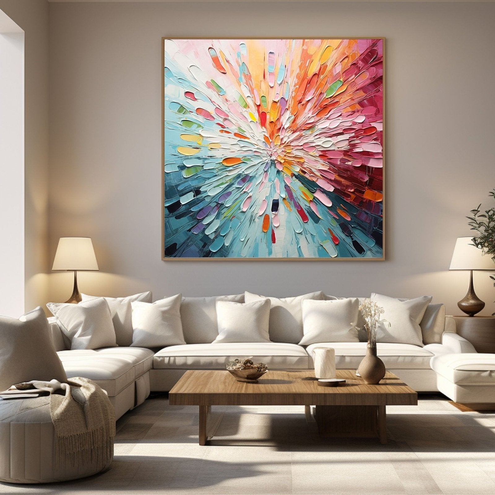 Abstract Textured Painting "Radiant Bloom" - MasterGallery